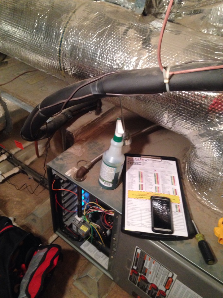 Performing heating maintenance on 90% weather king furnace with propane kit and zoning system