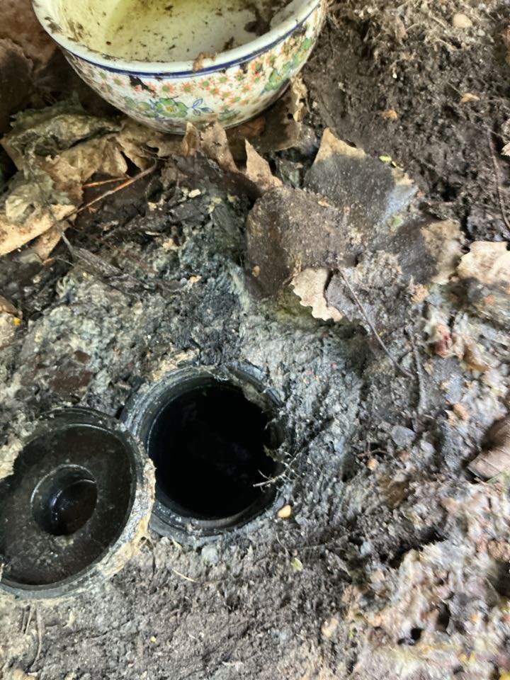 Clogged discharge line to the septic tent