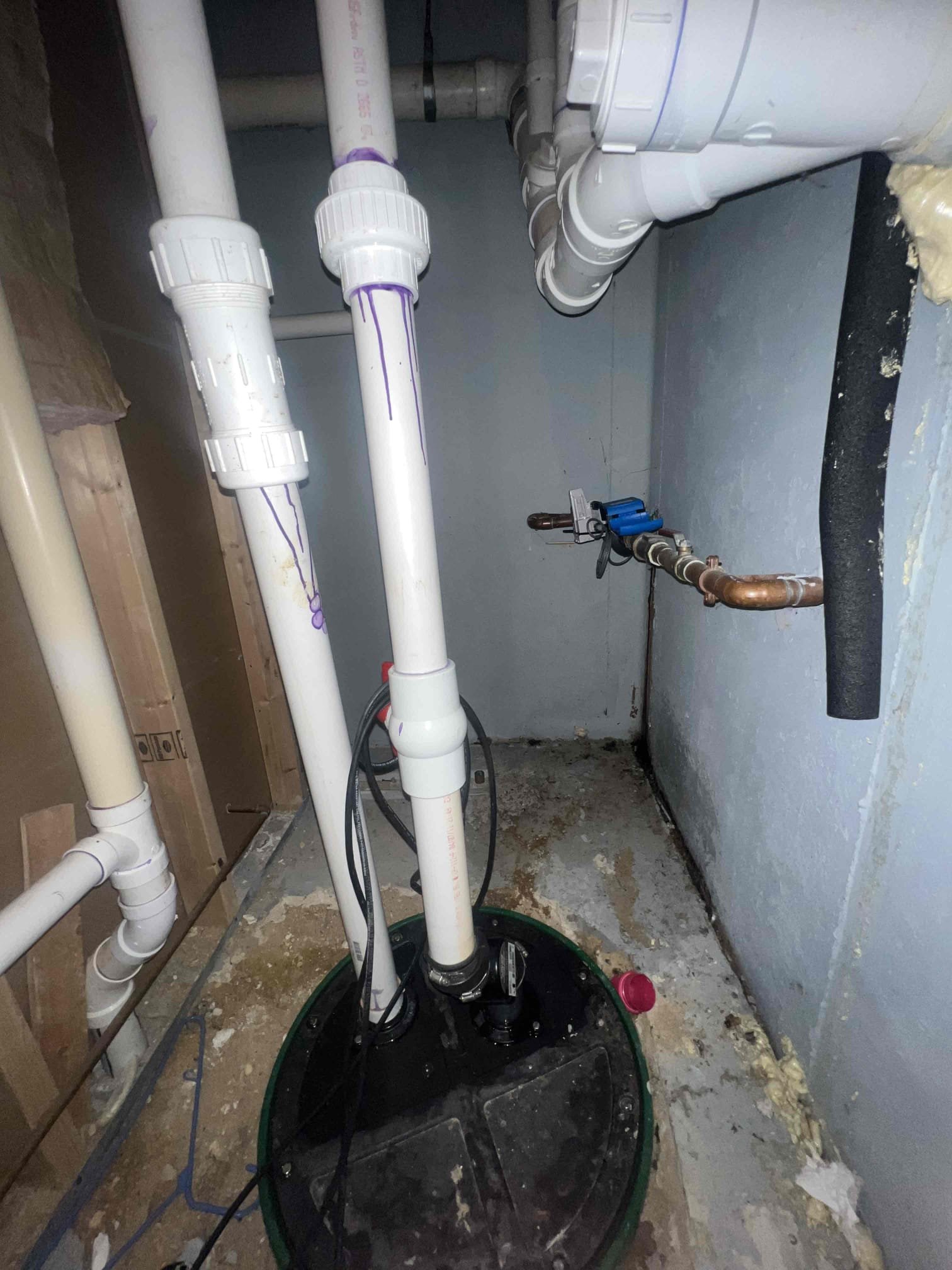 Arrived on site client stated he had a leak by his sewage ejector pit. Upon inspection the check valve was leaking and almost popped off of the pipe. Replaced check valve and repiped small section of pvc. Checked work when done for leaks and there are no leaks. Pump is working as it should. Arrived on site client stated he had a leak by his sewage ejector pit. Upon inspection the check valve was leaking and almost popped off of the pipe. Replaced check valve and repiped small section of pvc. Checked work when done for leaks and there are no leaks. Pump is working as it should.
