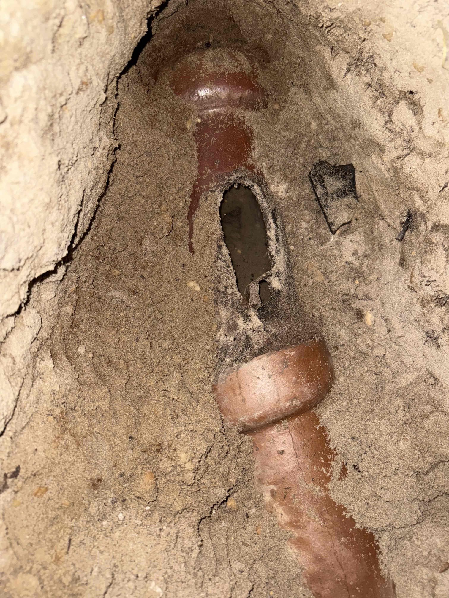 Upon arrival customer explained that he had another company out for the break in his line and they did not want to do the job. After inspecting break in the crawl we are unable to give accurate estimate until a cleanout is found. In order to properly assess extent of damaged line we need to get a camera in the line. Customer is going to locate and expose clean out, and when he does he will call us back out to camera sewer line and give estimates based on full scope of work. 