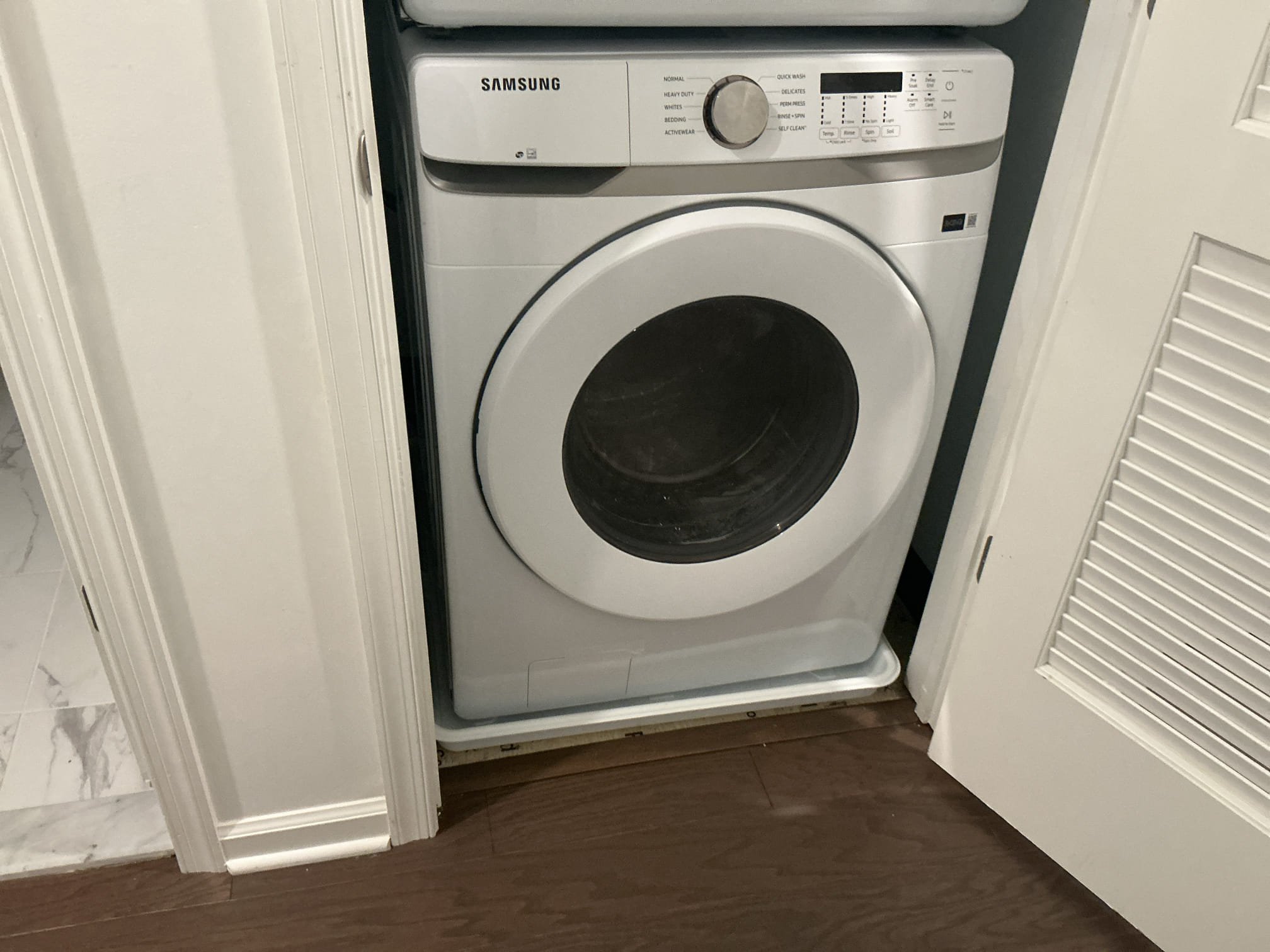 Arrived to the home, customer states that last night they had taken a shower and water started to rain down from the ceiling. The location of the shower is approximately 15ft away from where they see the water. From where they see the water, right above it is a stackable washer and dryer combo. I have ran all fixtures to try and recreate the leak and unfortunately everything is dry and draining properly. Client had mentioned to me that prior to this. The shower was slowly draining, when I was running the shower, I can hear the water draining properly from where the washer and dryer are, indicating that there is no active clog at this time. My theory behind this is that they may have had a clog and it started to overflow through the indirect drain for the washer pan, but over time the clog had managed to pop itself loose. I advised to the client to monitor it, and go about their daily habits, and if I starts to leak again I will need to cut Sheetrock in the ceiling to trace back the pip