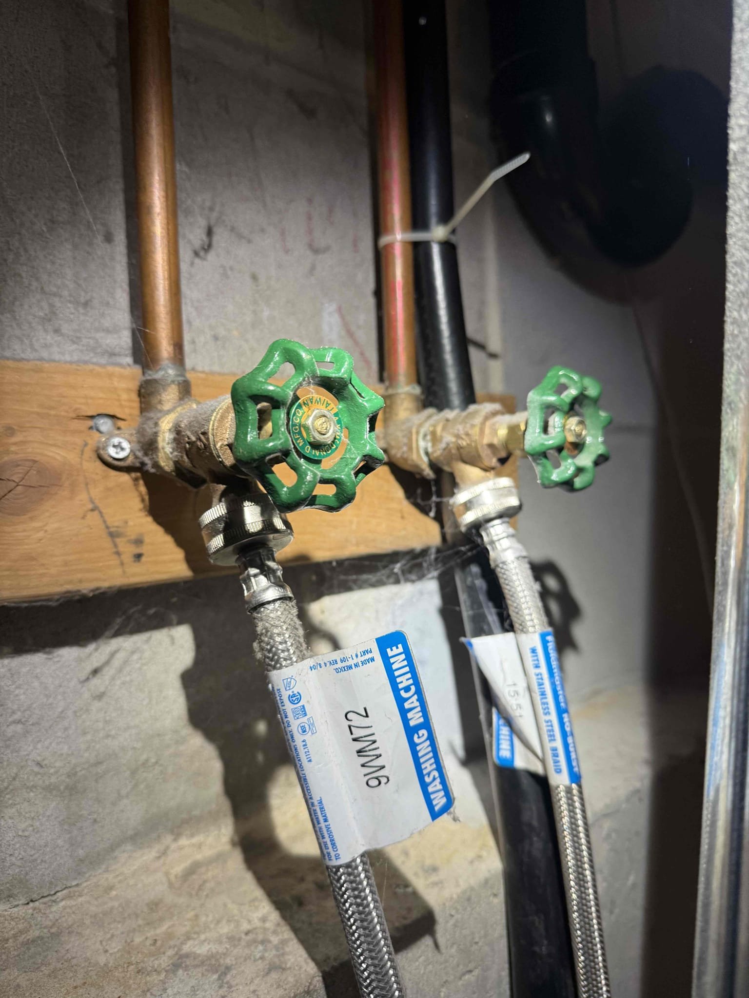 2 laundry shut off valves
Arrived to home for leaking laundry valve. Upon inspection found that boiler drain was leaking from packing nut. I informed customer that I can tighten packing nut but that would only be a Band aid fix. Recommend replacing both valves due to same age and also laundry supply lines. MyGuy supplied and installed new shut off valves and laundry supply lines. Tested for leaks there are none at this time.