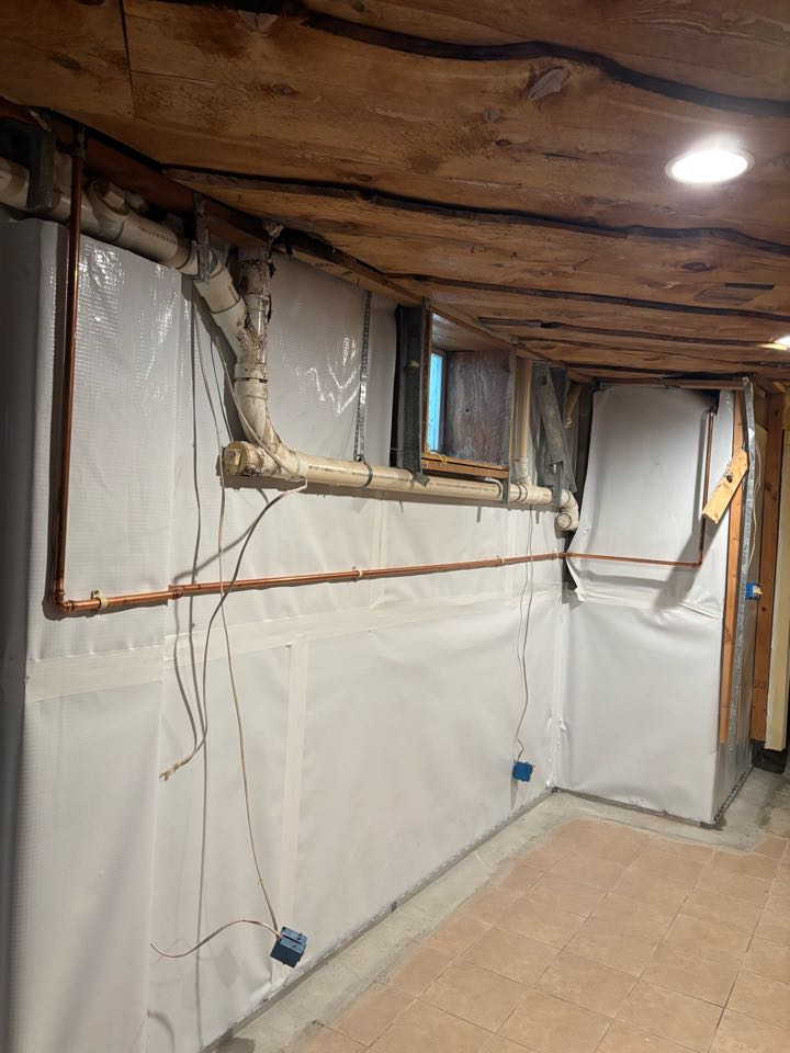 Pipped in copper to complete boiler loop after cutting out baseboard. Whiting, NJ 08759