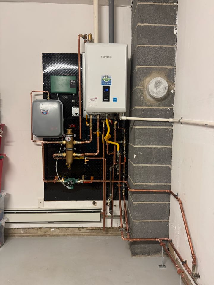 Repipe existing tankless water heater.