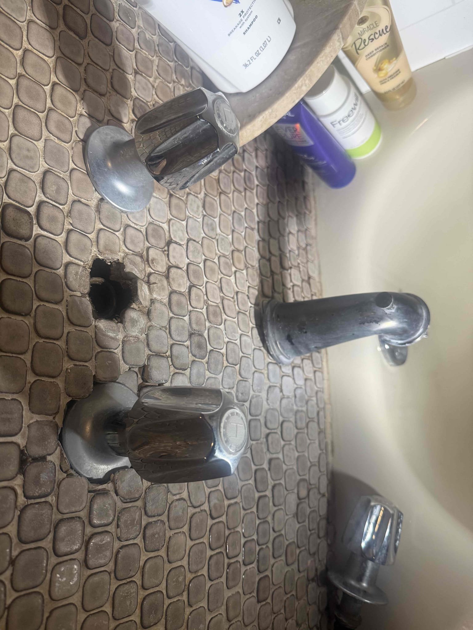 New single handle shower valve through tile with membership 
Arrived to home for broken shower. Upon inspection found 3 handle shower valve and middle diverter completely broke off of valve. Could be threaded back in but customer has been having problems with it. Talked about single handle valve which would be the best option. Tile and drywall behind tile was completely soaked and warped. Informed customer that I would be cutting out a big section to do the job and the saturated section needed to be replaced anyways. Customer is aware. MyGuy supplied and installed new Moen single handle shower valve and after tested for leaks, there are none at this time. Referring Allstates restoration. New single handle shower valve through tile with membership 
Arrived to home for broken shower. Upon inspection found 3 handle shower valve and middle diverter completely broke off of valve. Could be threaded back in but customer has been having problems with it. Talked about single handle valve which would be the best option. Tile and drywall behind tile was completely soaked and warped. Informed customer that I would be cutting out a big section to do the job and the saturated section needed to be replaced anyways. Customer is aware. MyGuy supplied and installed new Moen single handle shower valve and after tested for leaks, there are none at this time. Referring Allstates restoration.