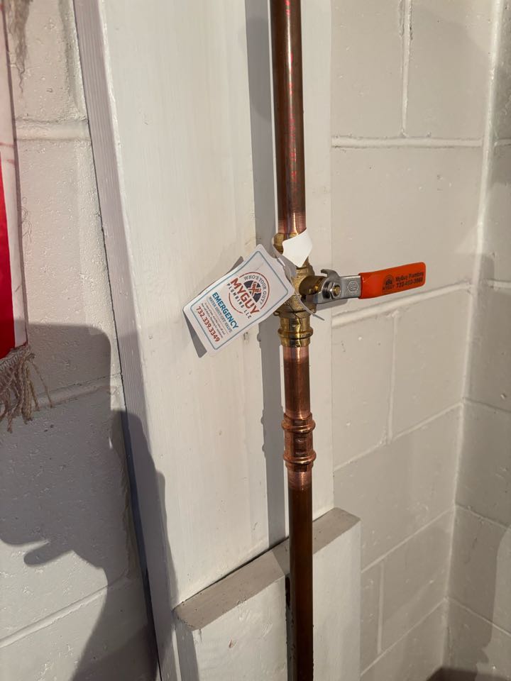 Replaced main water shut off valve and fixed leak on copper pipe. Manchester Township, NJ 08759