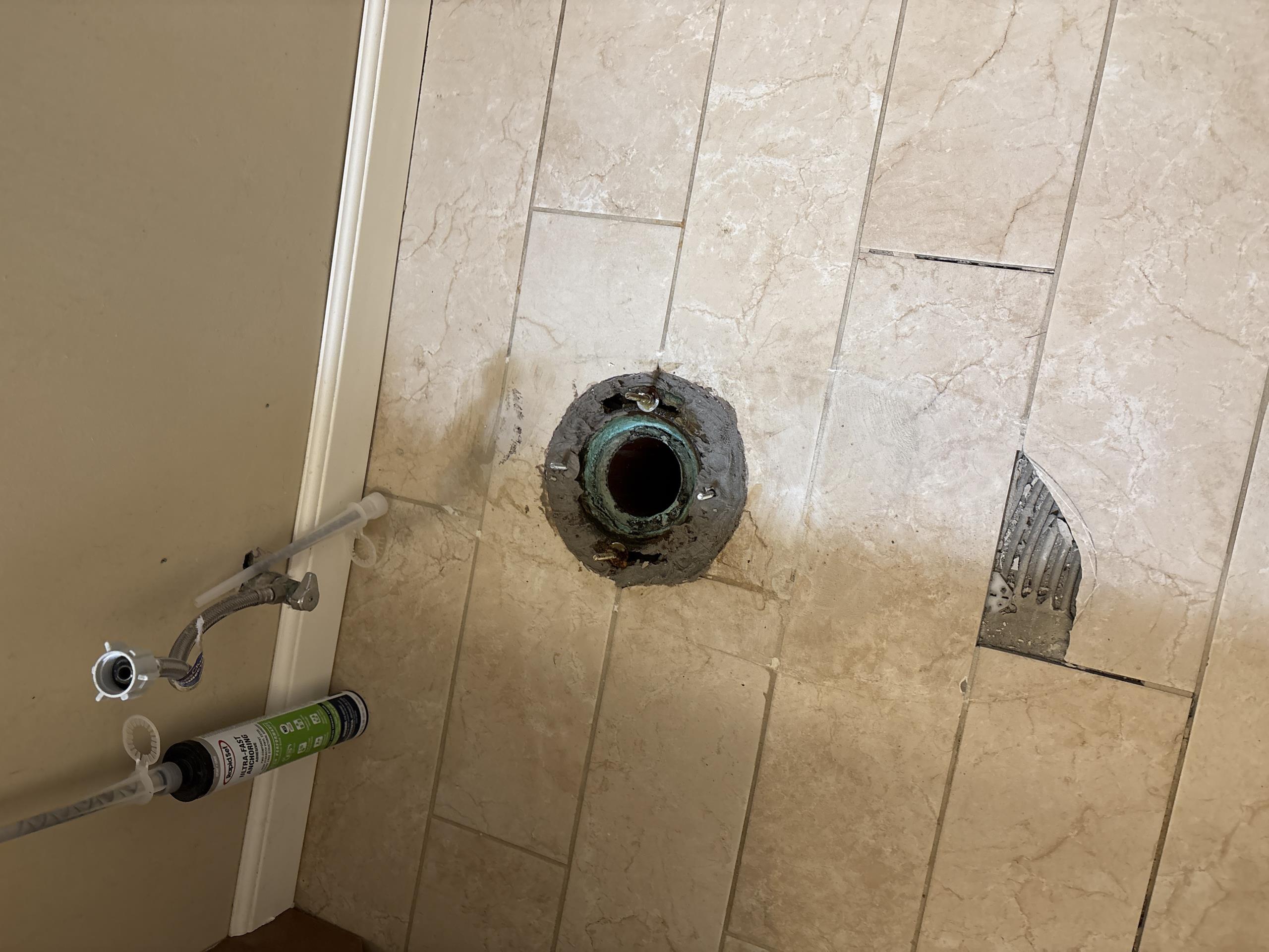 Arrived to home for customer supplied toilet and cartridge. Upon inspection found toilet pulled and new toilet ready to be installed. Customer also had cartridge on site. Still gave options for us to supply material. Customer would like to get other estimates but we will credit 59 dollars towards any option if they choose to call back.