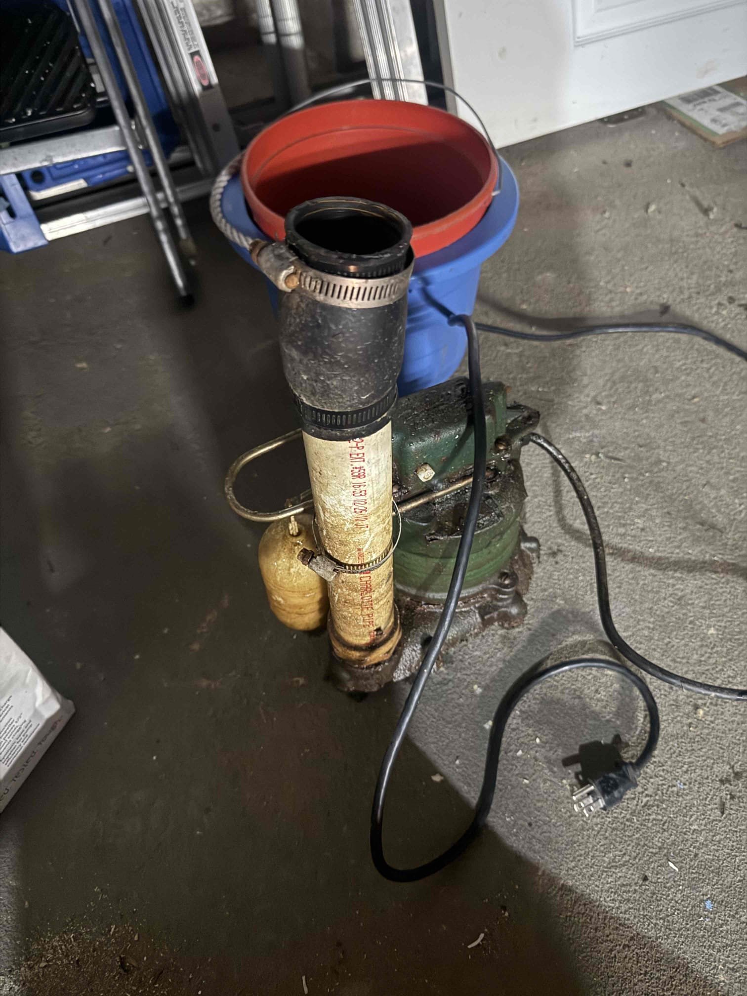 Flush water heater new sump with membership 
Arrived to home for banging sound from water heater. Upon inspection found that the sound was com8ng from sediment. Water heater from 2018. Still left option to replace. While flushing water heater into sump pit noticed that pump was not pumping. Needed replacement. Customer moved forward with replacing pump and membership so I flushed as courtesy. Discharge for sump could not be located. While testing it stopped pumping because outlet is blocked but could not locate. Customer is not sure where it is. There is a vent in the middle of the run. Removed studor vent until customer can find outlet and we will come back to further diagnose. 