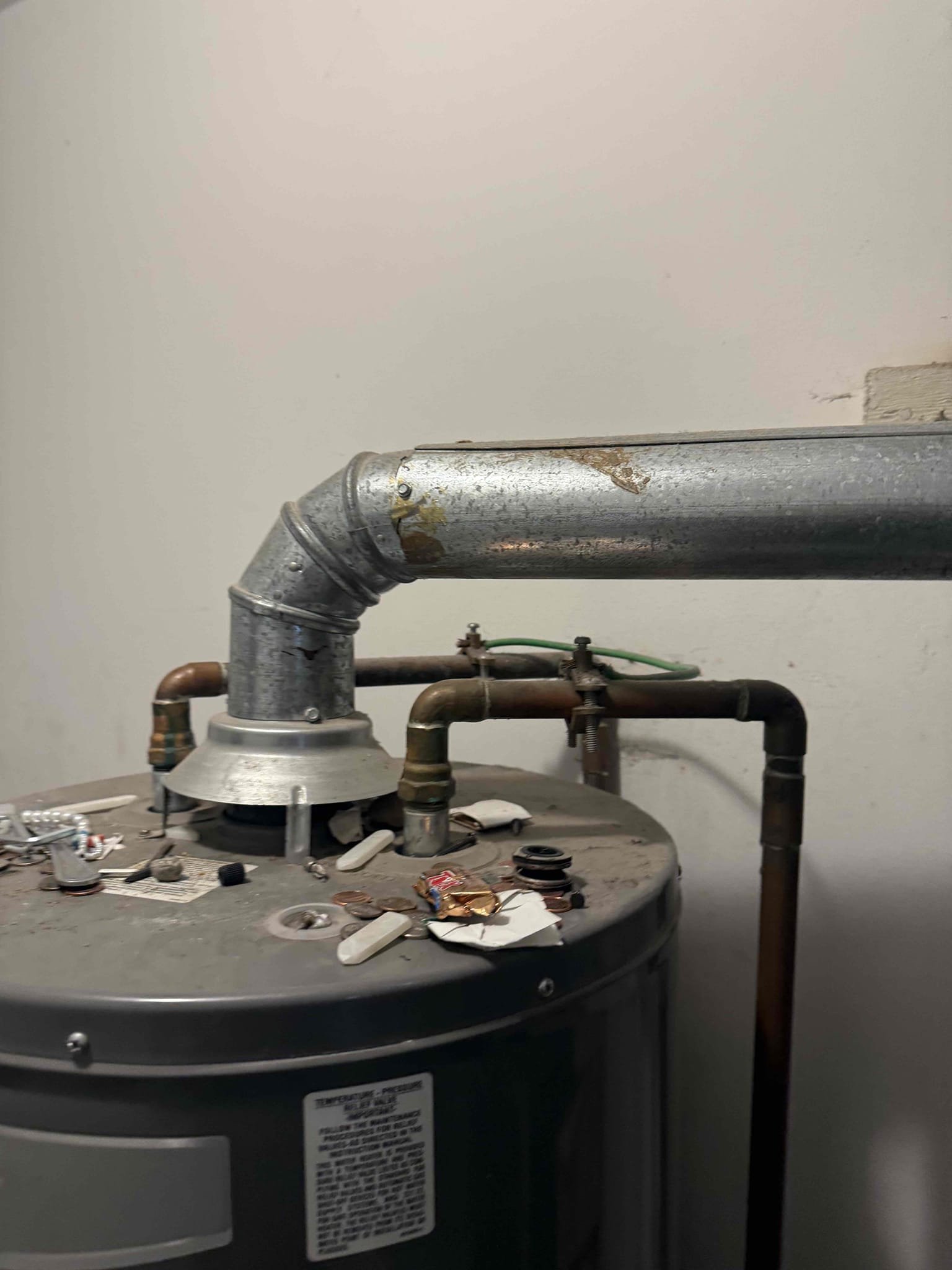 Arrived to home for no hot water upon inspection found that gas water heater was leaking on inside indicating that the tank has failed. Only option is replacement. Gave options to tenant but landlord phone is off. Could not move forward with anything today. Waived 59