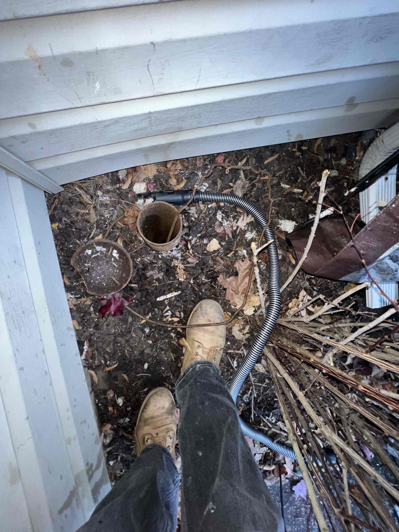 Arrived on site client stated when she used the shower downstairs it would come out of toilet and her washing machine overflowed when in use. Checked clean out outside and clients husband attempted to snake the main by themselves and got the cable stuck in the clean out. I was able to pull cable out and the soft blockage pushed itself out. Ran water in the downstairs bathroom and some water flowing in the clean out. Put camera down the line towards the street and would recommend a hydro jet from the street to clean out. Will credit back Visual diagnostic if client moves forward with work.