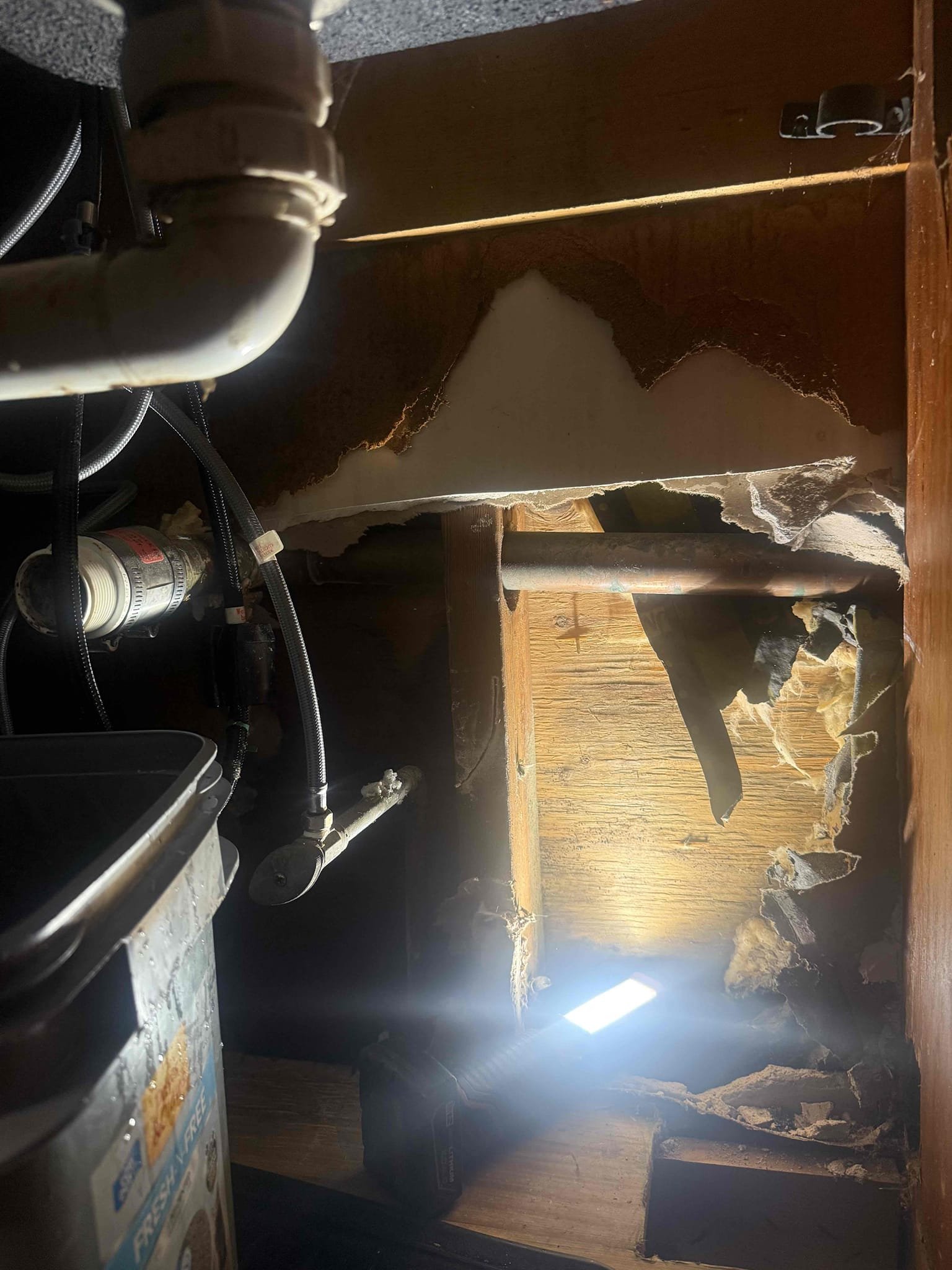 Find where hairline crack stops on copper trap arm and replace with pvc membership 
Arrived to home for leaking kitchen drain. Upon inspection found that copper trap arm had hairline fracture that caused a split for a few feet. MyGuy cut out trap arm and adapted with pvc. Tested for leaks there are none at this time.
Auger toilet as courtesy. Toilet is leaking from base. Informed customer if I did auger it can get stuck or cause other issues. Customer is aware. Left options to come back and fix toilet issue. Price may increase depending on type of flange or positioning .