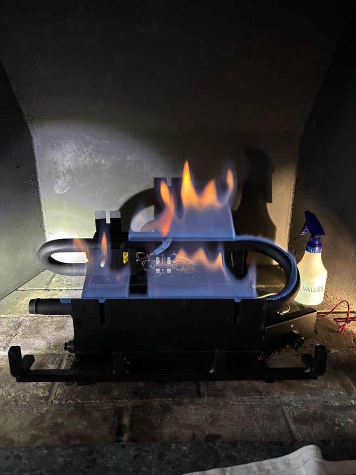 Made final connections on natural gas log set install. Lanoka Harbor, NJ 08734