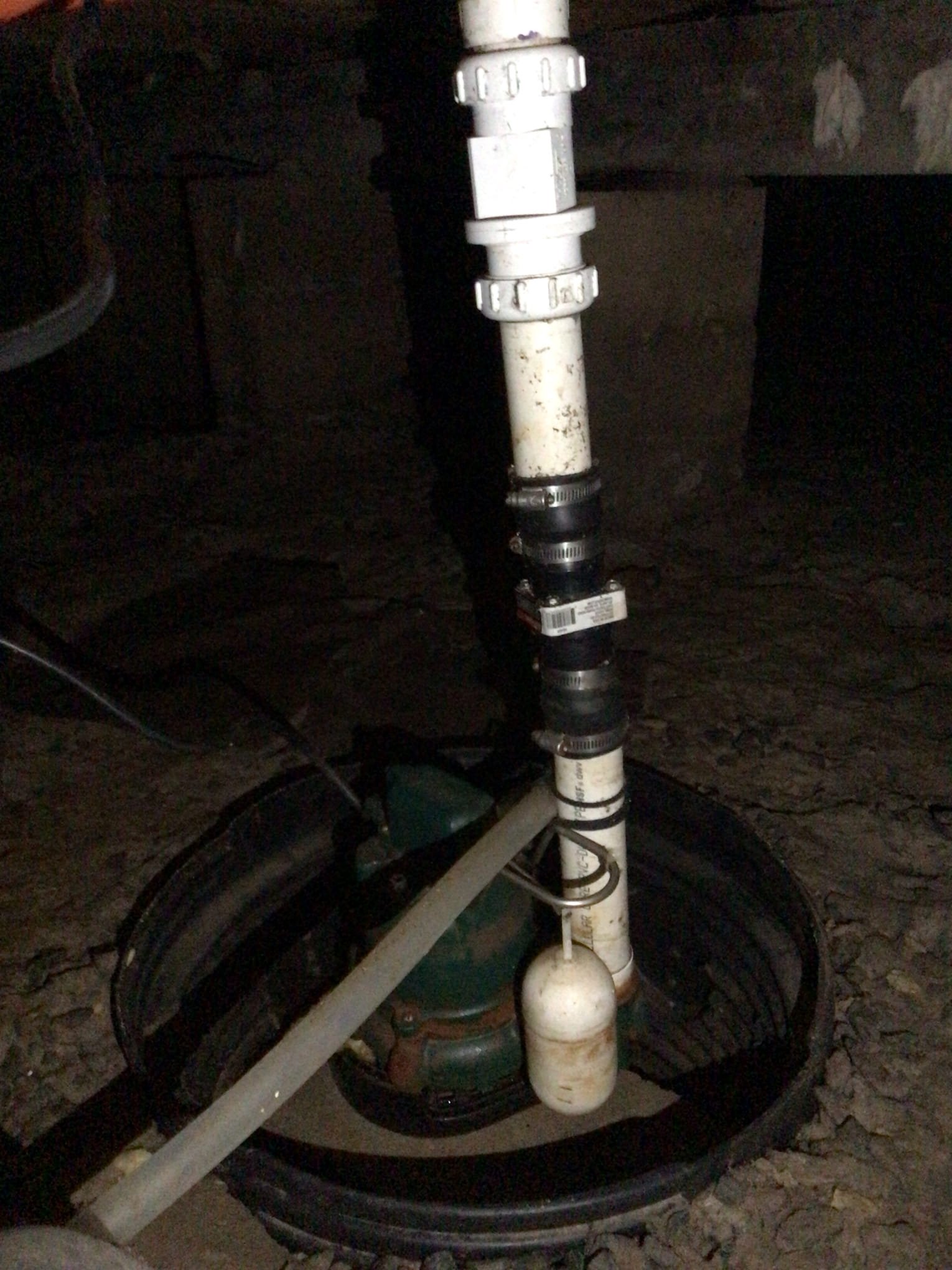 Arrived on site client stated his sump pump that we installed last year is no draining longer pumping out any water. Upon inspection client stated he had a company at his home to install a humidifier in his crawlspace and it appears they raised the pump too high up not allowing the float on the pump to activate and they also installed a second check valve. Client wanted them to pay for the work to performed but the humidifier company said they would have someone out to fix it. 