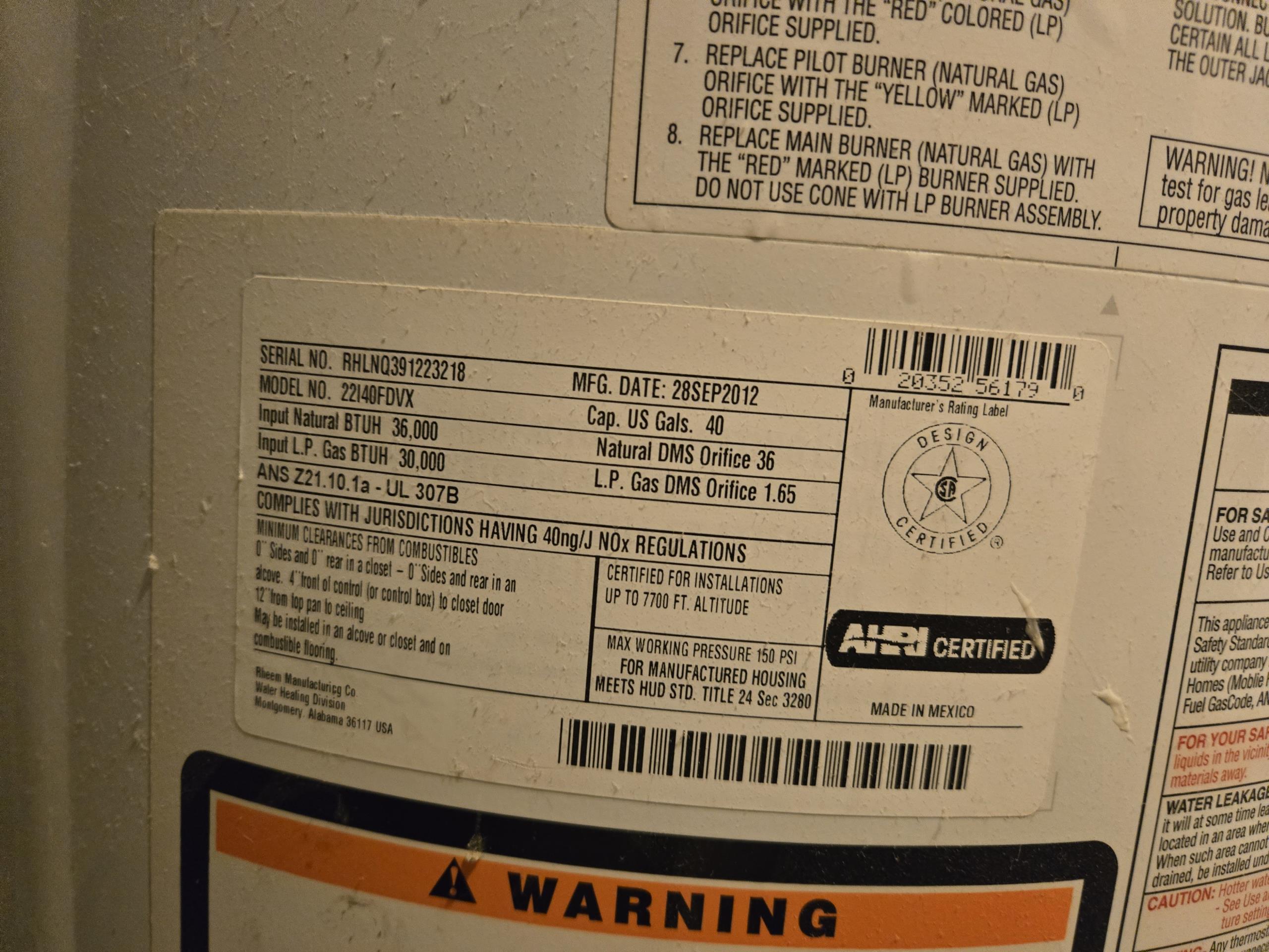 Arrived on site customer stated that they have a leaking water heater. Upon inspection found that the water heater is leaking and it is a manufactured home water heater. Gave options and customer would like to move forward with a customer supplied water heater. Price does not include any upgrades to water heater just a direct tank swap out any additional upgrades will be an additional cost. Customer is responsible for paying permit fee and scheduling inspections. Collected $59 and will credit towards any work quoted today. Collected payment. 
