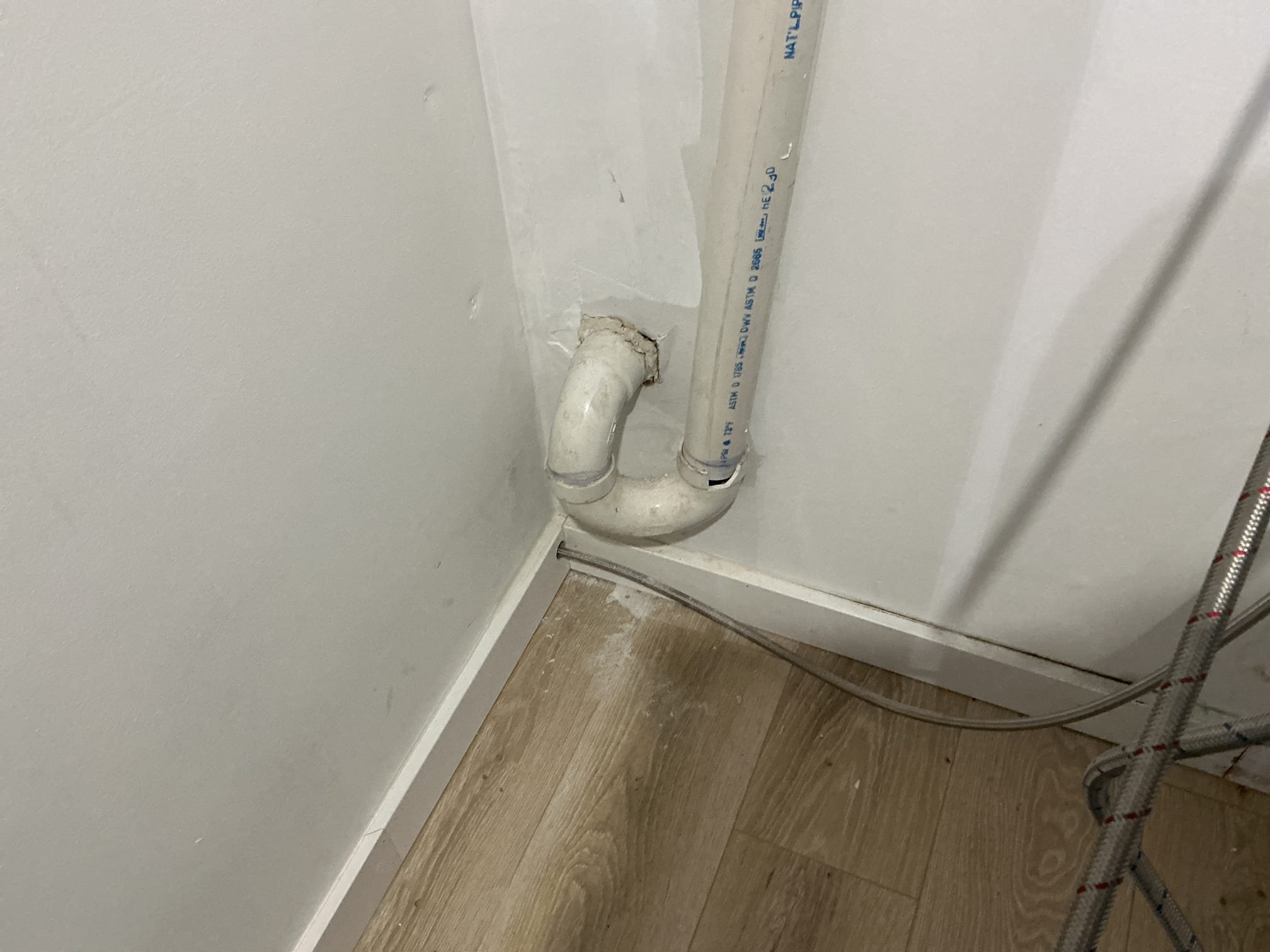 Arrived to the home, client is selling the home and they need the drain standpipe for the washer replace due to a crack and the washing machine valves replaced. I provided options due to an illegal saddle valve on the cold side being connected. Client would like to just replace the valves and fix the drain at this time.

Cut pvc pipe to access the hub.
Using a socket saver, I saved the hub of the 2in PVC.
Supplied and installed new washing machine stand pipe and glue trap.
Secured my connections and ran water to check for leaks.
There are no leaks at this time.

Shut off water to the home and drained the system.
Unsweated existing boiler drain valves.
Prepped copper stub outs.
Supplied and installed new boiler drain valves.
Turned water back on to check for leaks.
There are no leaks at this time.

*Client is aware of the illegal saddle tap valve for the ice maker.
*Client is now a member.