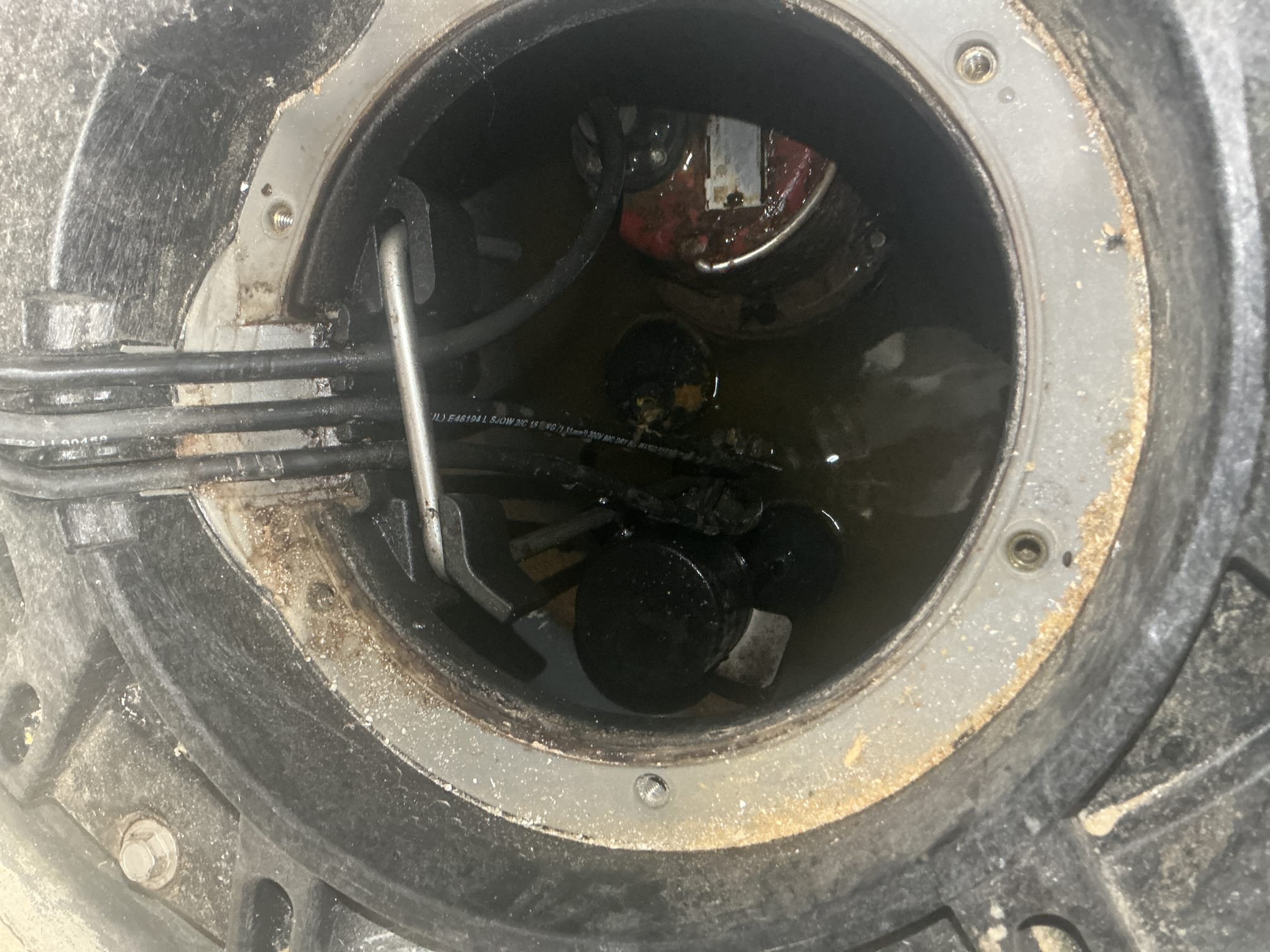 We had recently arrived to the home due to the float alarm going off for the existing sewer ejector, at the time of that service everything appeared to be working properly. Arrived today due to the alarm going off again. I first ran water to fill the basin, after a few minutes the alarm started to go off. I removed the opening in the lid and discovered that the primary float for the pump is struggling to engage resulting In the alarm going off. Replacement of the part is recommended to prevent the alarm from going off. Will email over quotes to the client for replacement of the primary float.