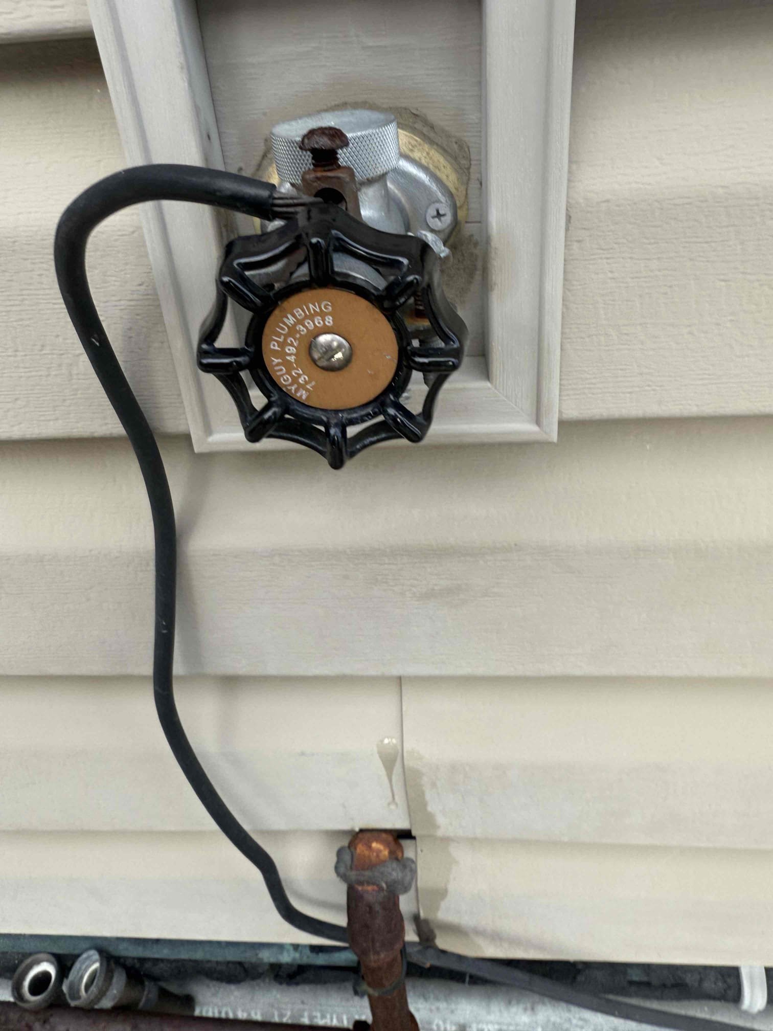 Customer stated that there hose bib was leaking, after inspecting we found that the handle will not shut fully off. Myguy plumbing gave customer options to replace hose spicket. Customer would not like to move forward with work today 