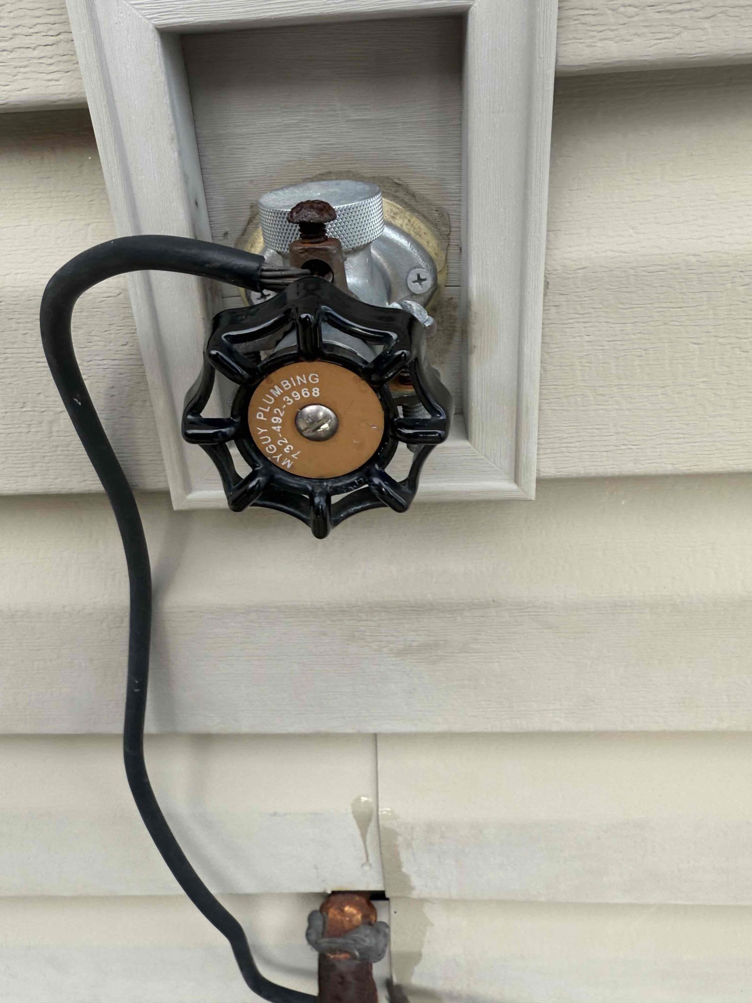 Customer stated that there hose bib was leaking, after inspecting we found that the handle will not shut fully off. Myguy plumbing gave customer options to replace hose spicket. Customer would not like to move forward with work today 