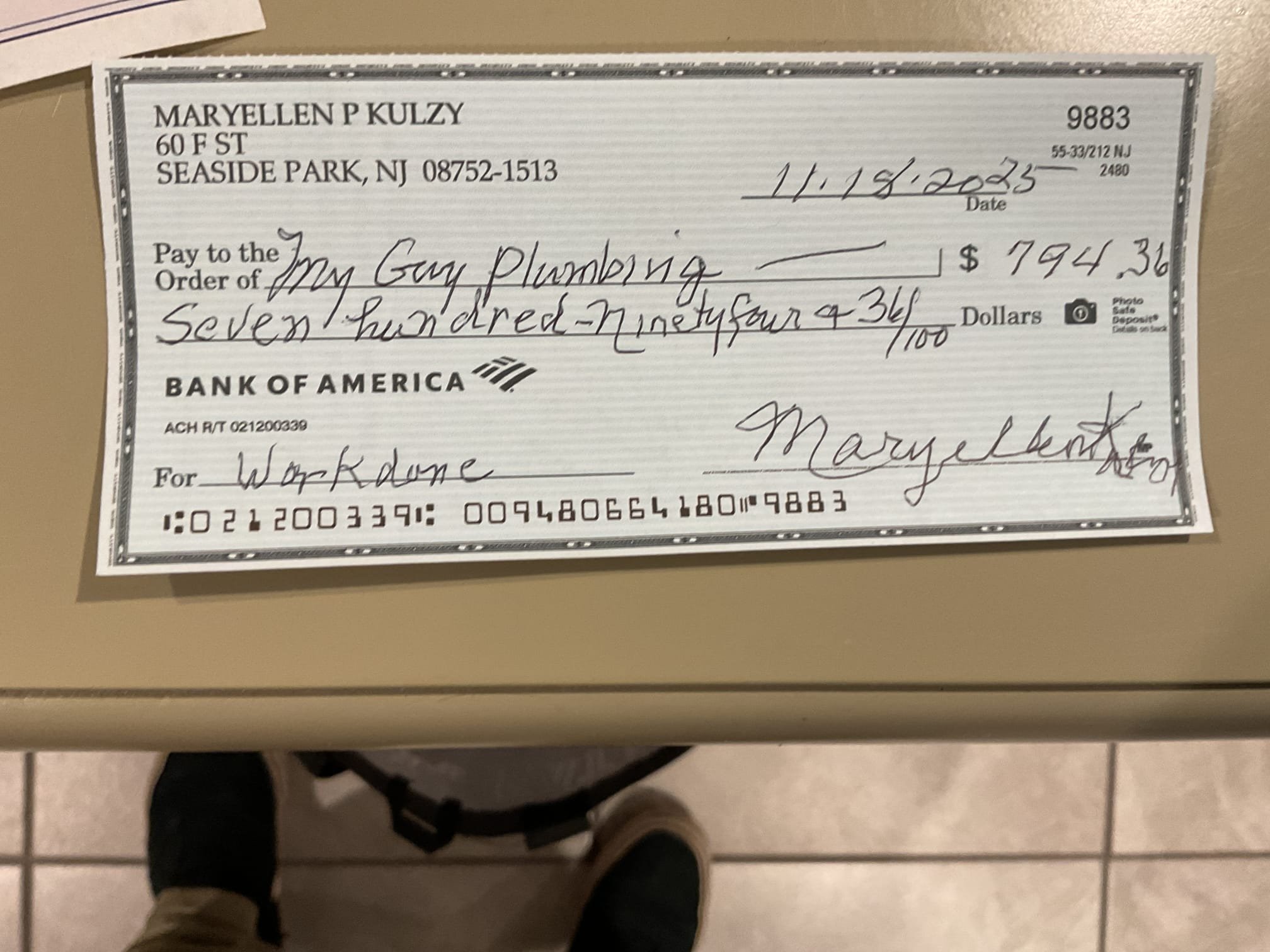 Arrived on site customer stated that they have a leak in ceiling from downstairs when shower is ran. Upon inspection removed vent cover and found previous contractor had put glue over a joint in hopes it would hold it did not. Cut out leaking section and replaced with pvc. Tested all work and everything appears to be in working order and there appears to be no leaks at this time. Collected payment 