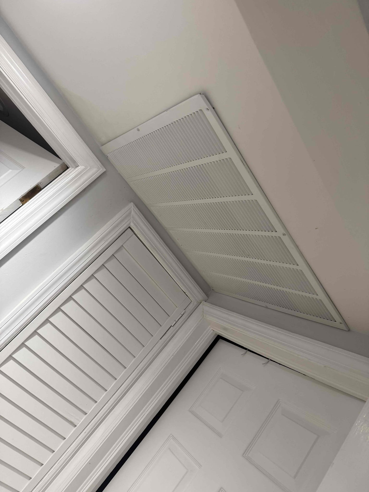 Arrived on site customer stated that they have a leak in ceiling from downstairs when shower is ran. Upon inspection removed vent cover and found previous contractor had put glue over a joint in hopes it would hold it did not. Cut out leaking section and replaced with pvc. Tested all work and everything appears to be in working order and there appears to be no leaks at this time. Collected payment 