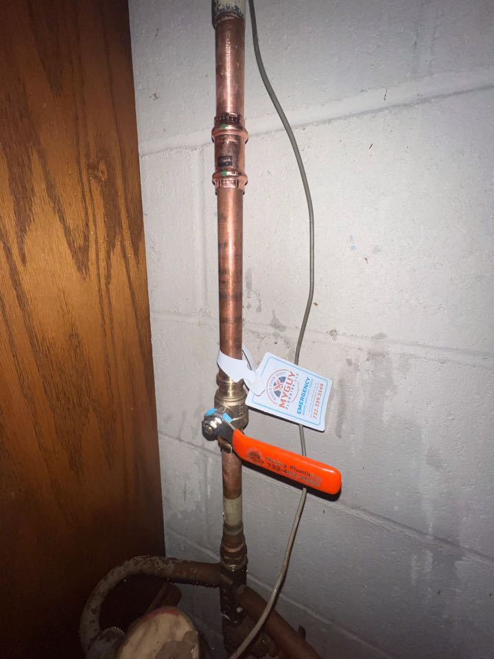 New main water shutoff in Beachwood NJ