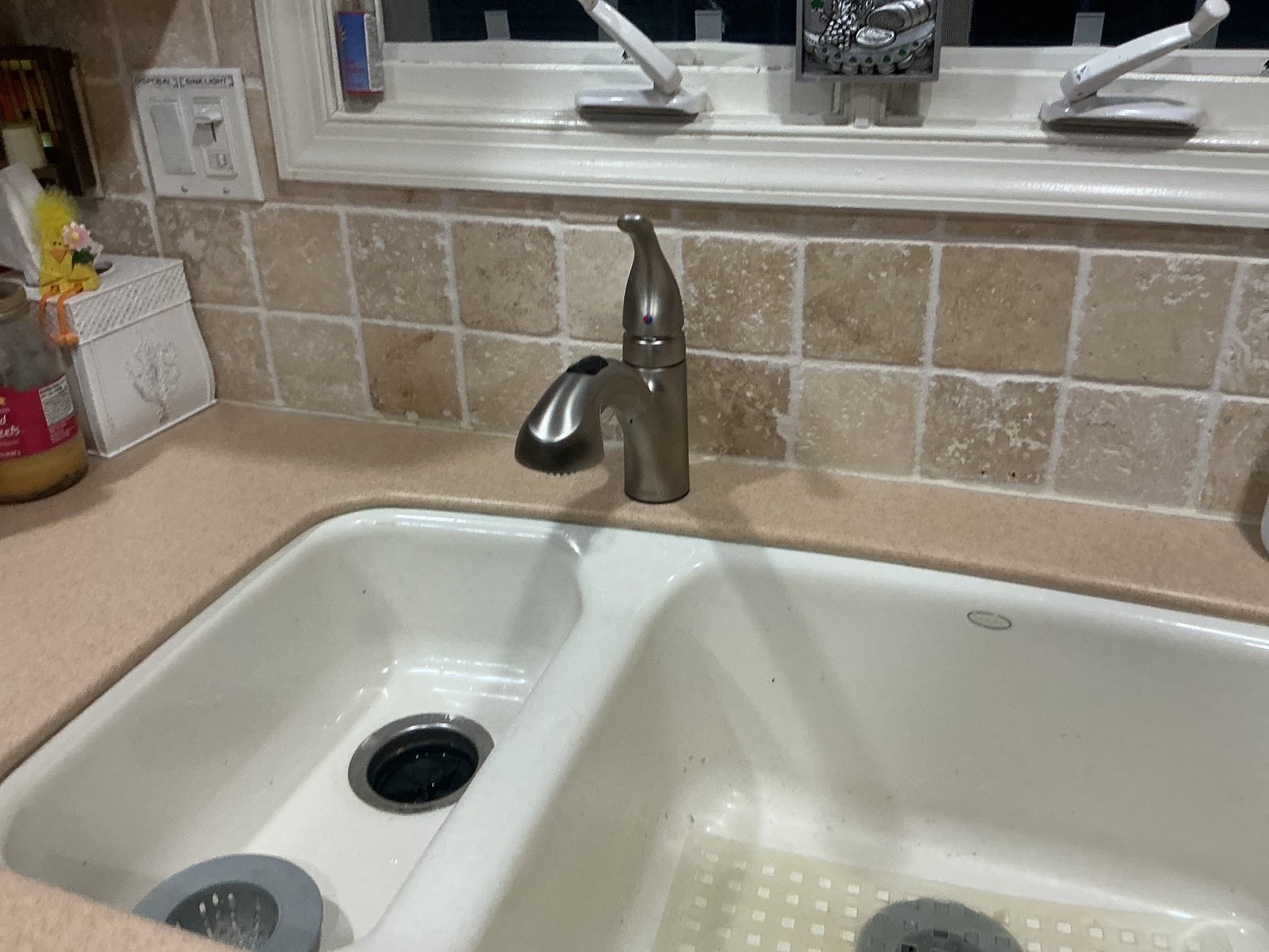 Arrived to the home, customer had recently had their kitchen faucet installed by a handyman, the install was not correct due to no hot water pressure and the loose faucet. I provided options for replacement and client would like to go with a Moen integra.

Supplied and installed brand new Moen integra kitchen faucet.
Secured all my connections.
Connected water and turned valves on to check for leaks.
There are no leaks at this time.
