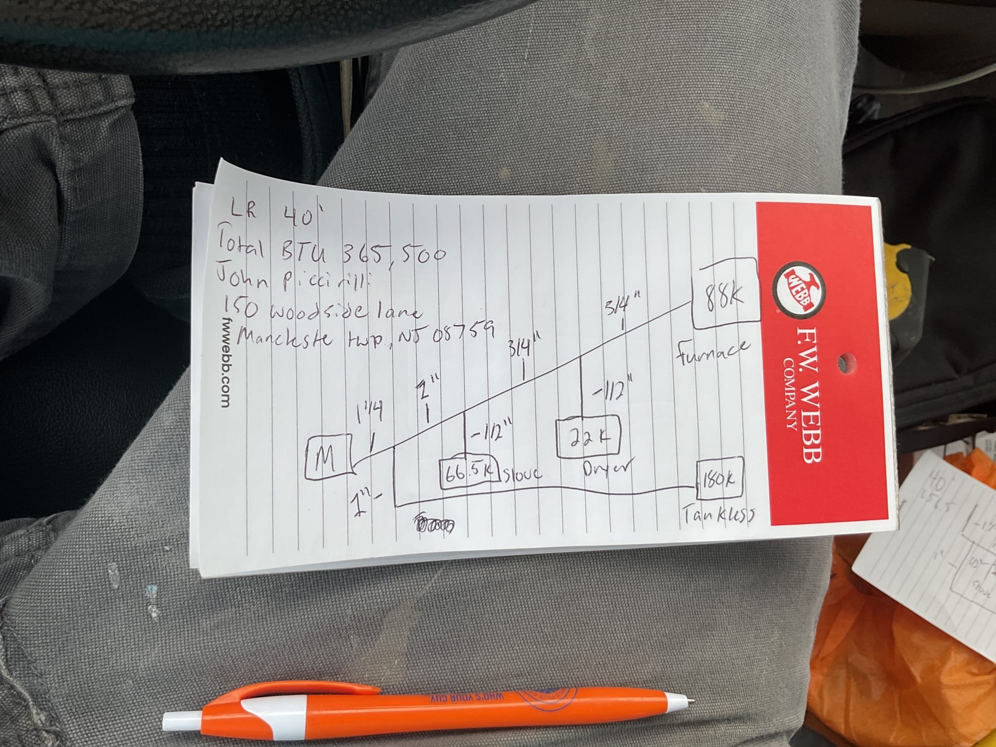 Arrived on site customer currently has a tanked power vent water heater and would like to have it replaced with a Rinnai tankless they will be supplying. Performed Upon inspection found that we will be removing existing tank, hanging new unit on back wall and running all piping in pex pipe, we will be installing a new gas line at the beginning of the run off the 1-1/4 black pipe and running a 1” csst gas line that will penetrate through the wall the tankless is on and we will be hard piping the gas line to the unit, the exhaust for the unit will be tied into existing piping used for the power vent, the air intake will be piped to outside the home above the garage and stubbed down through the soffit, customer already has existing outlet for power, and the condensate drain will be ran the the existing 3” floor drain in the utility room. We will be installing a plywood wall for the unit to hang on. Permits will be submitted through us customer is responsible for paying permit fee and sche