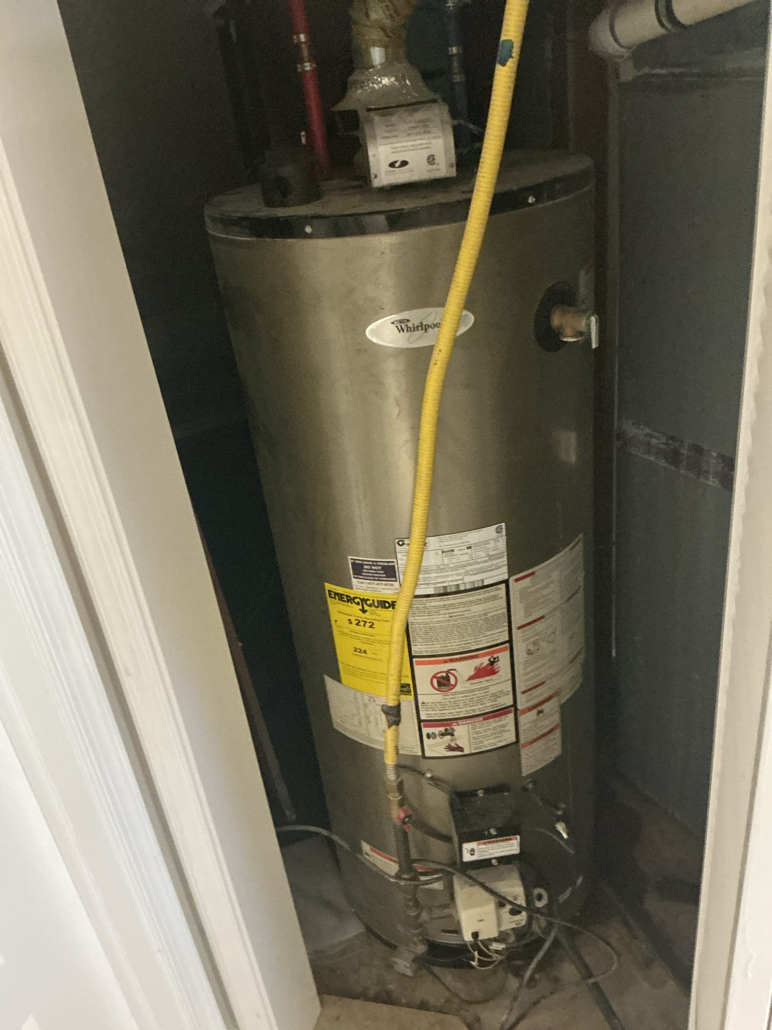 Arrived to the home, customer states that their existing 50 gallon water heater is leaking. The existing water heater is from 2009 and is leaking from the bottom. Client is already a member and I provided an option for replacement and client would like to go through with the replacement.

Supplied and installed 50 gallon low Btu water heater 
Drained and removed existing water from the home
Supplied and installed new copper pipe, fittings and flu pipe
Supplied and installed new ball valve and bonding wire
Secured all connections
Filled and purged system 
Checked for leaks and fired system up
There are no leaks at this time

*permit fees are at home owners cost