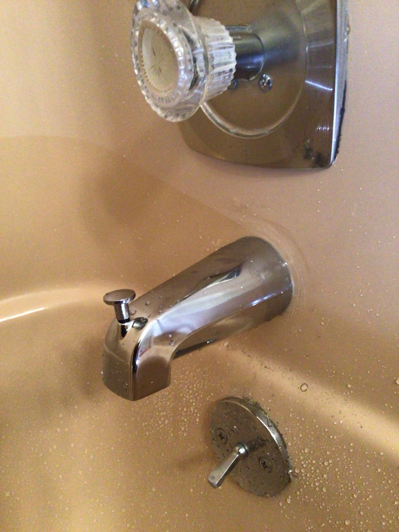 Arrived on site client stated they had a home inspector say the tub spout diverter needed to be changed because it was letting out too much water when diverting to the shower. Replaced the tub spout and there is an improvement but small amount of water will still get by.