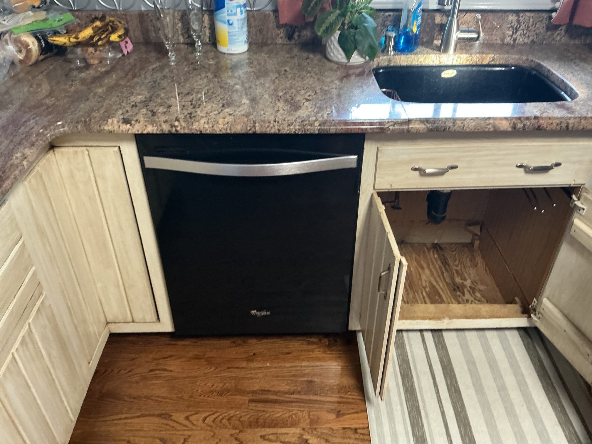 Arrived to the home, client has a dishwasher and kitchen faucet on site that they want us to replace. I provided options and customer would like to go through with the work quoted.

Installed customer dishwasher.
Disconnected and removed existing dishwasher from the home.
Made up water, drain, and electrical connections.
Secured all my connections and ran a cycle to check for leaks.
There are no leaks at this time.

*The existing dishwasher appears to be refurbished and has a crack on the front panel, client is aware of this.

Installed a customer supplied kitchen faucet.
Disconnected existing faucet.
Cleaned surface of the counter top.
Secured faucet and made up water connections.
Ran water and checked for leaks.
There are no leaks at this time.