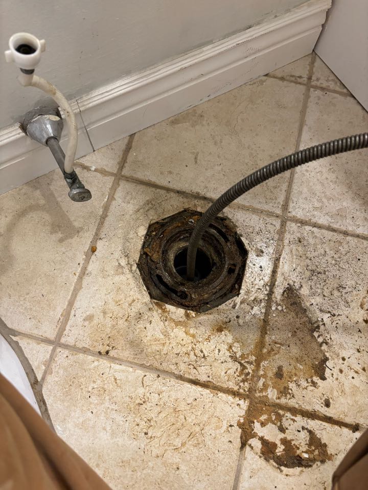 Attempted to snake sewer line through toilet flange. Toms River, NJ 08753