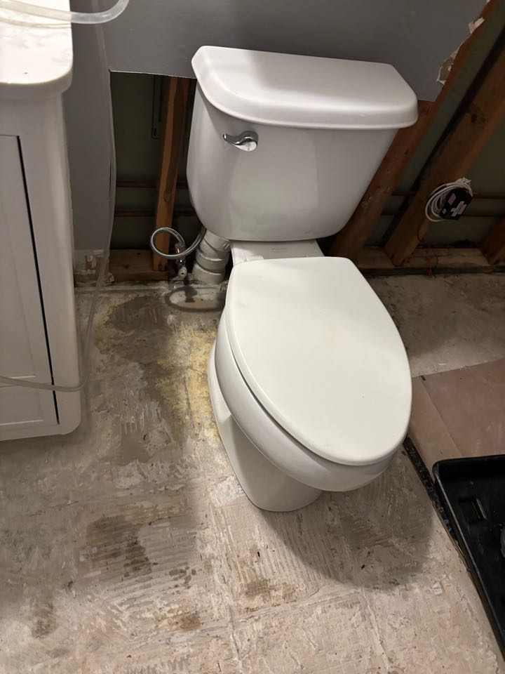 Set toilet after cut and capping water lines. Bayville, NJ 08721