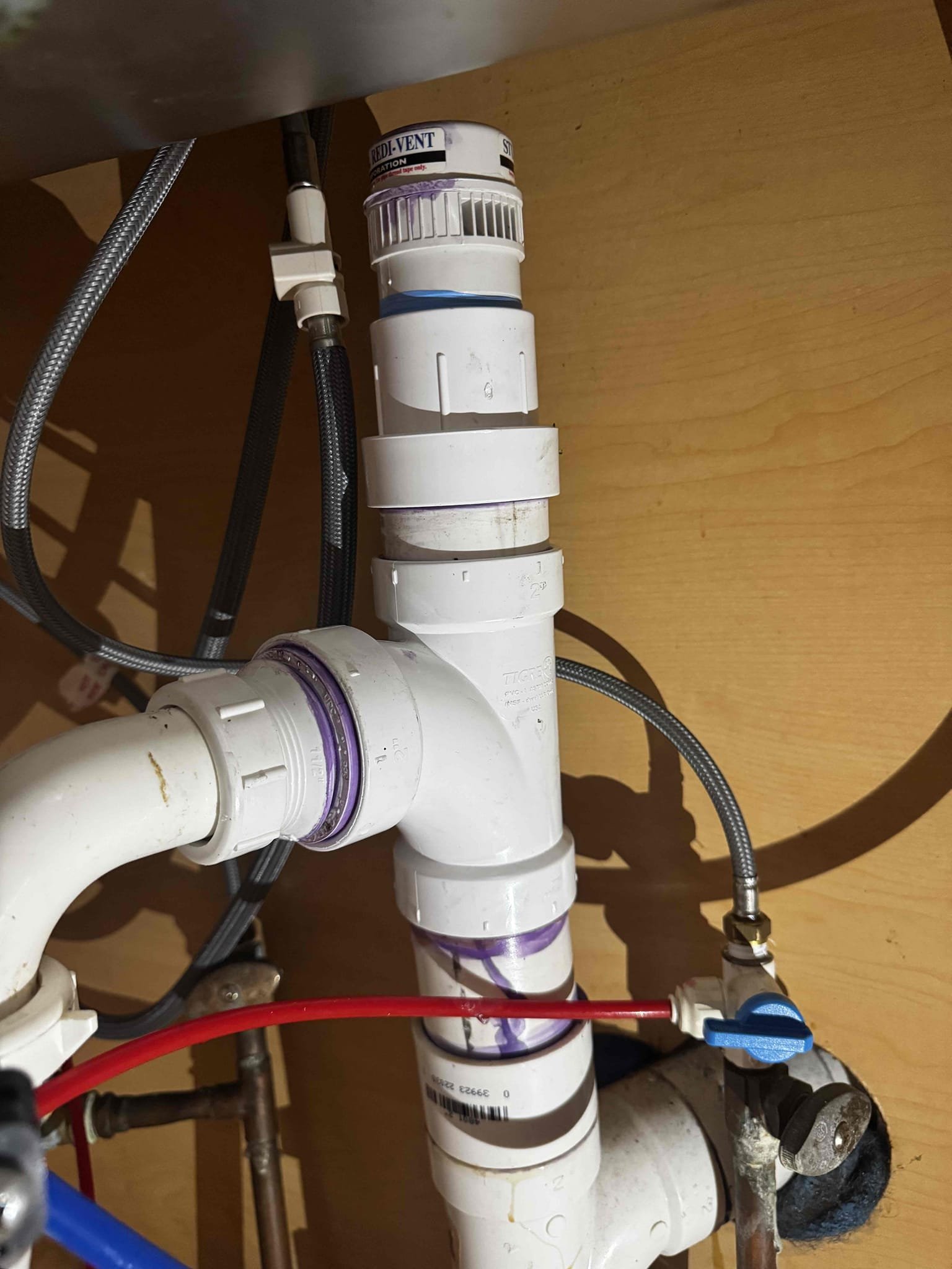 FOUND ON INSPECTION
 
HALLWAY BATHROOM 
-toilet is not secured to floor and is wobbling, Myguy plumbing recommends installing a new toilet 

KITCHEN 
-Customer has a leak on the dishwasher tail piece and customer has a S Trap style drain. Myguy pluming recommends adding a studor vent on the kitchen drain line.

CRAWL SPACE
-Brass tub shoe and overflow has a slight leak on it Myguy pluming recommends replacing tub shoe and overflow 


Arrived back to the home to perform the work, client would like us just to pull and reset the toilet. After pulling and resetting the toilet the flange was in very bad shape and needed to be repaired. After repairing the flange, I supplied and installed new wax seal, Johnny bolts, and supply line. Secured the toilet and flushed it to check for leaks and there are no leaks at this time.

Cutout out and removed fittings under the kitchen sink, supplied and installed new pipe and fittings, and a stud or vent for the drain. I secured those connections and pres