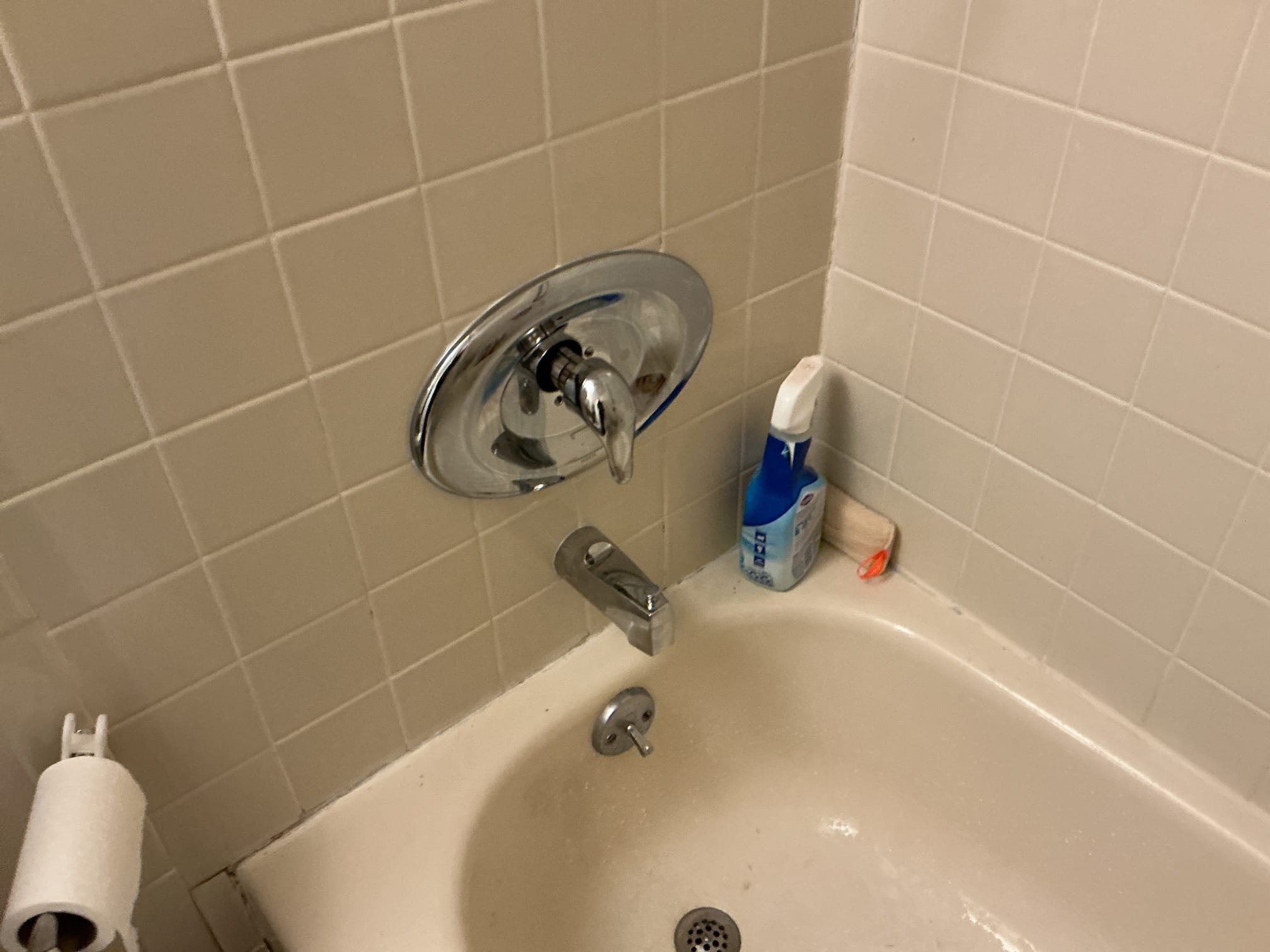 Removed washer to access the Sheetrock behind the shower valve.
Cut Sheetrock to expose piping.
Disconnected and removed existing shower valve from the home.
Supplied and installed Moen posi temp shower valve with remodel trim kit.
Soldered my connections and turned the water on to check for leaks.
There are no leaks at this time.
Installed shower trim and caulked the plate and tub spout.
Supplied and installed new Moen magnetic shower head for client as well.

*There was a quote to replace the water main as well, in order to do so, I would need to shut off the whole building to replace the shut off located in the laundry room. HOA would need to be notified of this and would need to schedule that service for a later date.