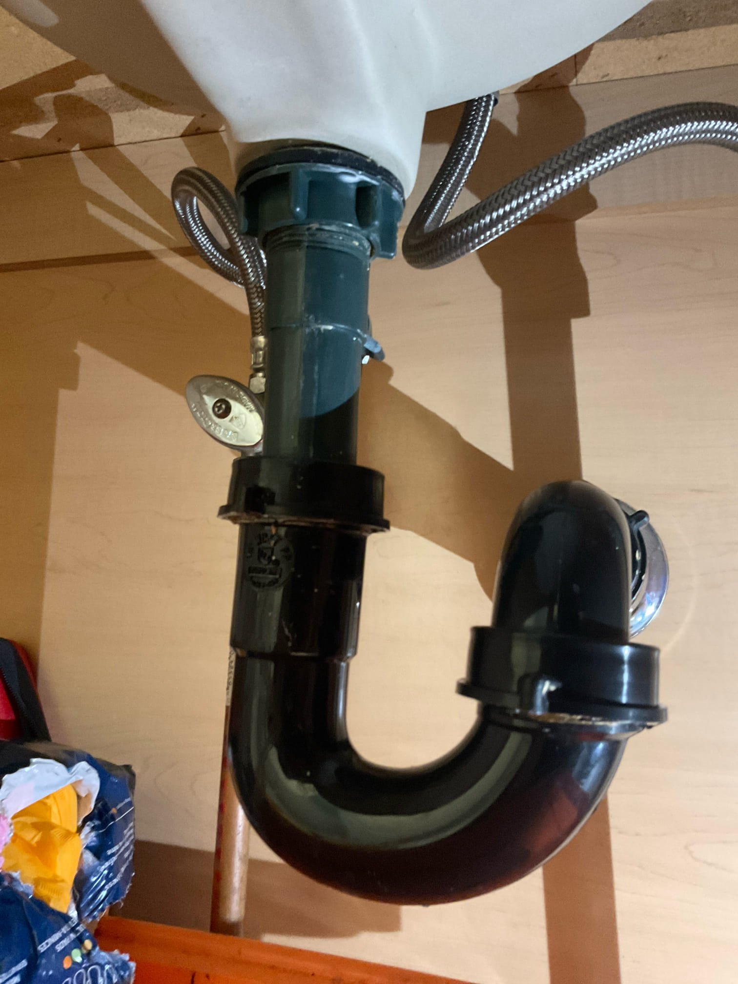 Arrived on site to replace leaking pipe up assembly. Replaced pop up assembly with a chrome Wolverine brass pop up assembly. When done I tested for leaks with hot water. There are no leaks at this time.