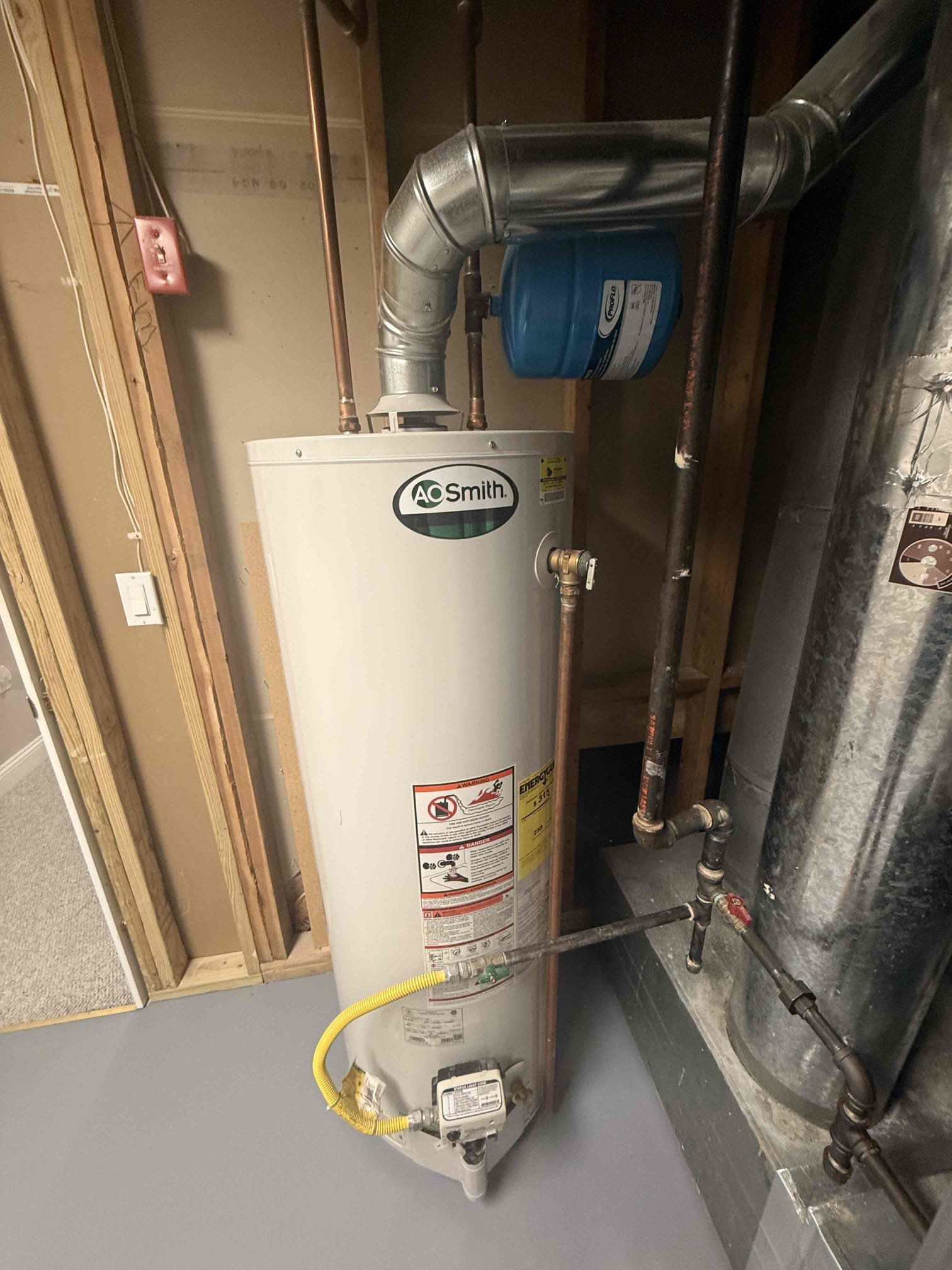 Arrived to the home for no hot water. Existing water heater was 13 years old, after and evaluation the gas valve has failed. I provided for repair or replacement client would like to replace water heater. 

Drained and removed existing water heater from home
Supplied and installed brand new 50 gallon gas water heater
Supplied and installed new gas pipe, copper pipe and ball valve 
Secured all connections 
Turned system on to check for leaks 
There are no leaks at this time
Replaced expansion tank as a 1 time curtesy 

*permit fees are at home owners cost
*customer is now a member