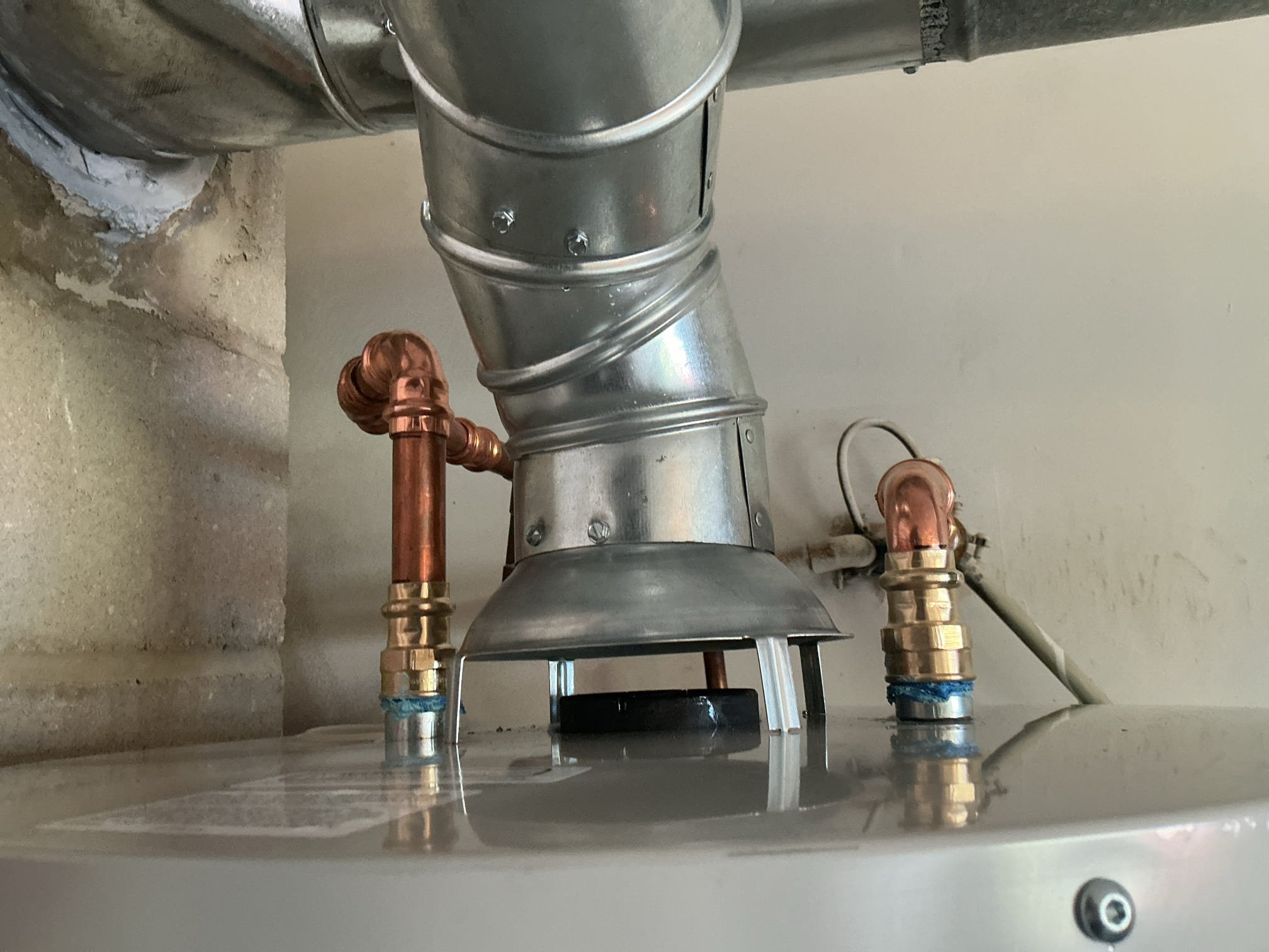 Drained and disconnected existing water heater from the home.
Supplied and installed new 40gallon natural draft water heater.
Supplied and installed new copper pipe, copper fittings, flue piping, gas piping and ball valve.
Secured all my connections and turned the home back on to check for leaks.
There are no leaks at this time.
Purged the system as well.

*Registered water heater for the client.
*Permit fees are at home owners cost.