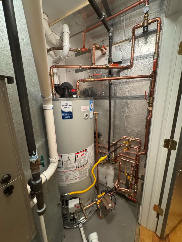 Power vent water heater install in Bayhead, NJ.