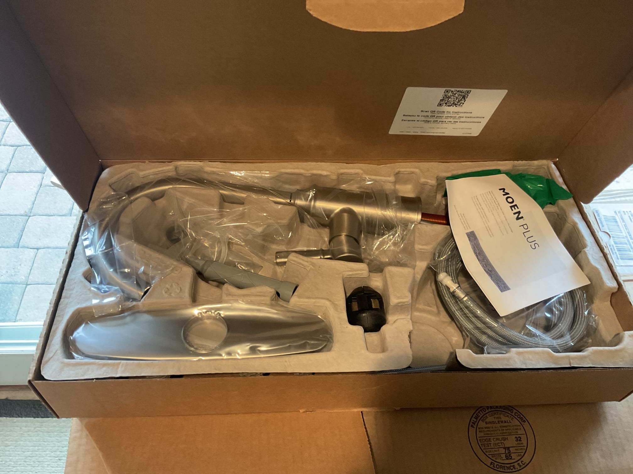 Arrived on site customer explained that the faucet in the laundry room was leaking and she wanted it replaced we looked for main shutoff valve it’s on the left side of washer and dryer the customer supplied us with a brand new MOEN single handle faucet stainless steel color we removed old faucet cleaned area up then installed new one tested for leaks tested sprayer all good no leaks found we cleaned and disinfected work area we left the base plate with the customer for the future 