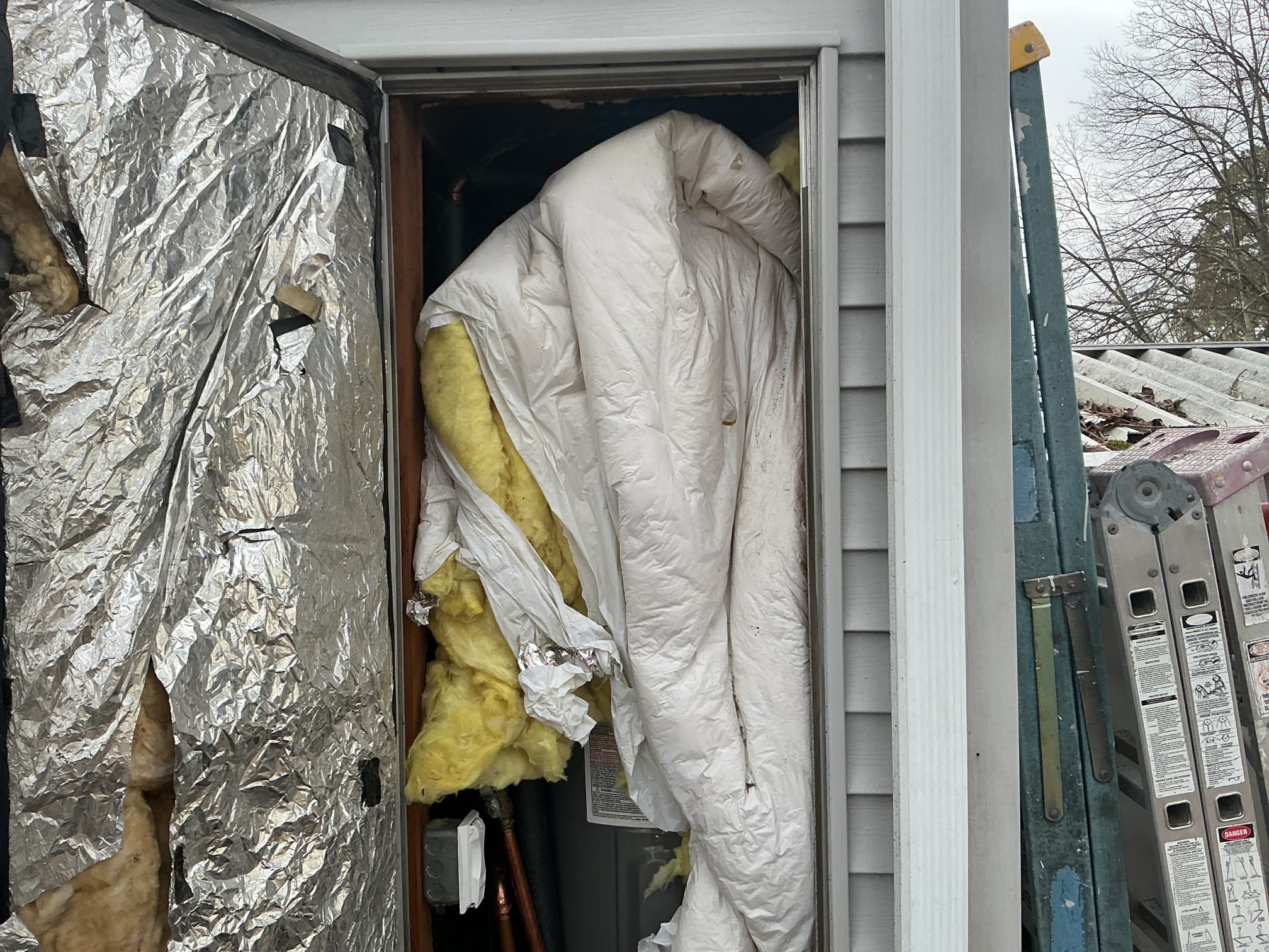 Arrived to the home for no hot water, after a very through evaluation, I discovered that the cause of this is due to a massive leak under the trailer on the hot side of the PolyB piping. We have been here many times for the exact reason. I mad the appropriate repairs and there is no more leaks at this time. I will leave an estimate to remove all the PolyB piping under trailer.