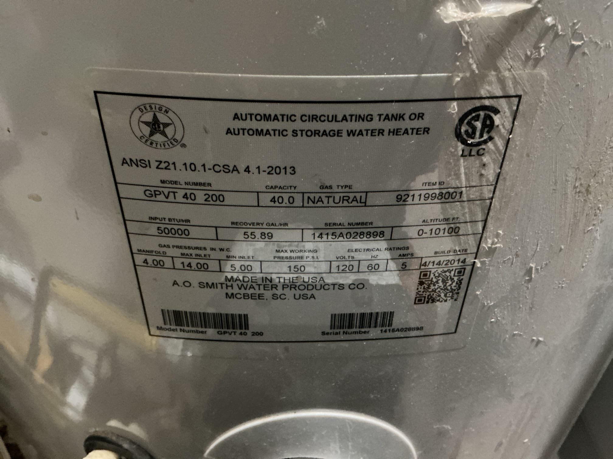 Arrived to the home for no hot water, the existing 40 gallon power vent is no on and there is an error code on the gas valve stating a flammable vapor sensor lockout. I reset the gas valve and the water heater turned back on at this time. The unit was installed in 2014 and is not covered under warranty and part for this unit maybe very hard to find. I advised to the client that due to the age, replacement is highly recommended. Client would like to go over options and if they call us back for replacement, I will then credit today’s diagnostic fee towards the cost of the install. MyGuy Plumb8ng can not provide any warranty for resetting the gas valve today.