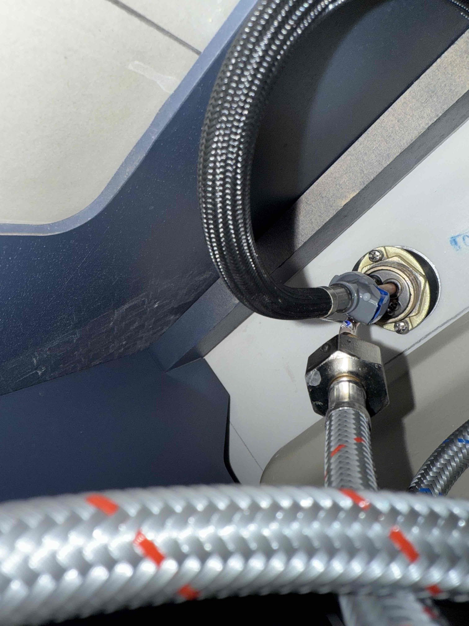 Arrived on site, customer stated that they had a leak on their faucet. After inspecting we noticed that the line that connects the hot and the cold came off. Myguy plumbing reattached back to the faucet after, myguy plumbing tested, there appeared to be a slight drip on the cold side connection but it is no longer leaking at this time. Myguy pluming gave customer options to replace faucet with one supplied by myguy or one supplied by the home owner. Home owner would like all options emailed over at this time.