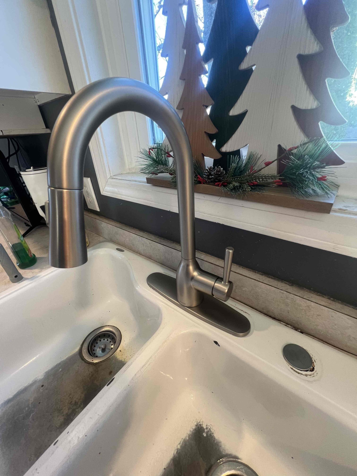 Arrived on site to winterize outdoor shower and install customer supplied faucet and customer supplied lav faucet. Installed both faucets and tested for leaks when done. There are no leaks at this time. Winterized outdoor shower removed shower head and drain plug. Opened both boiler drains and closed valves on the inside. Clients shower head cracked and advised the client to call MOEN to get it covered under warranty.