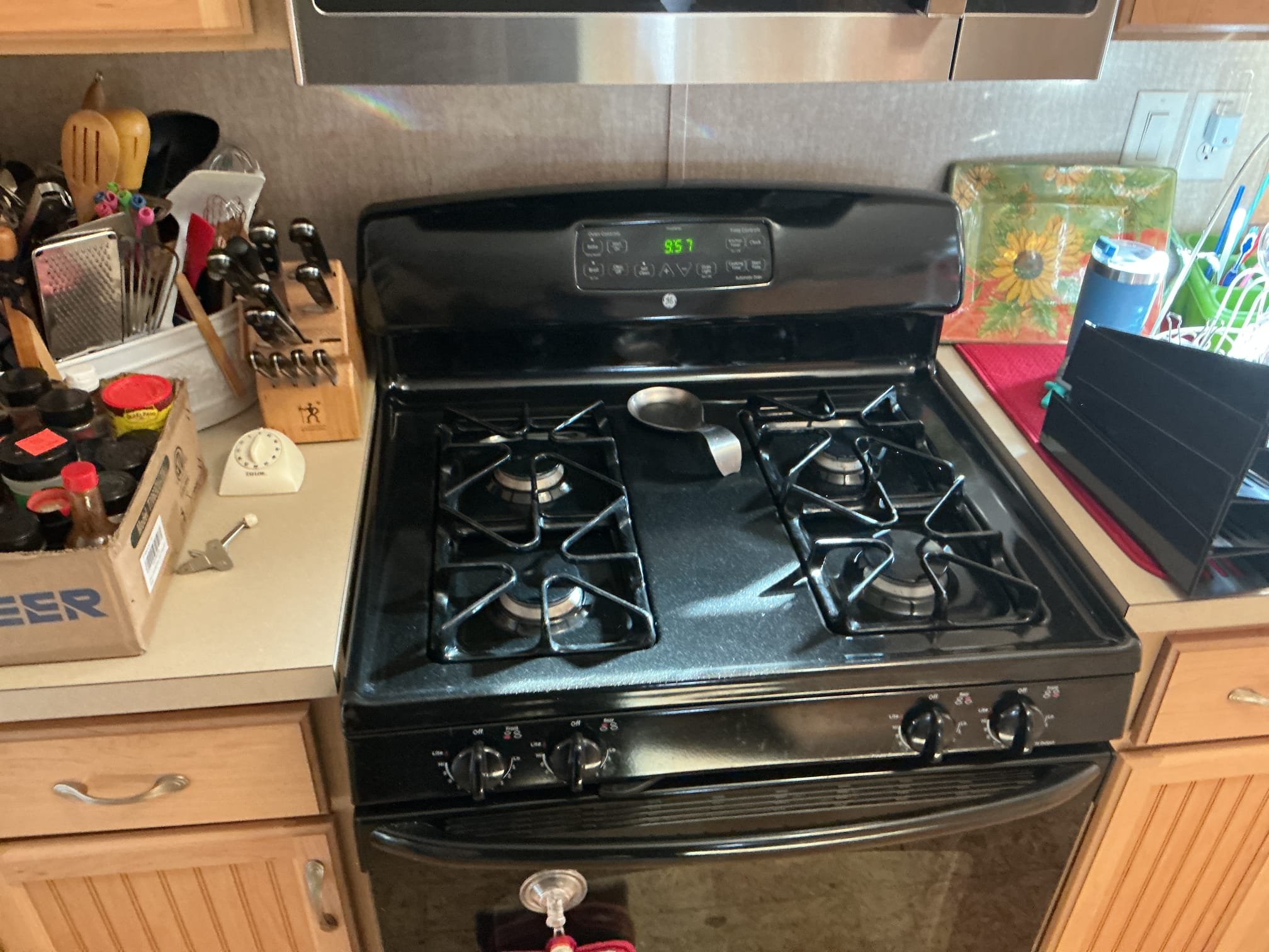 Disconnected and capped of gas line for the stove.
Disconnected water lines for washer.
Disconnected dryer vent for dryer.
Shut of ice maker valve and disconnected the copper tubing.
There are no leaks anywhere at this time.

*We are returning tomorrow for the reconnect of appliances.