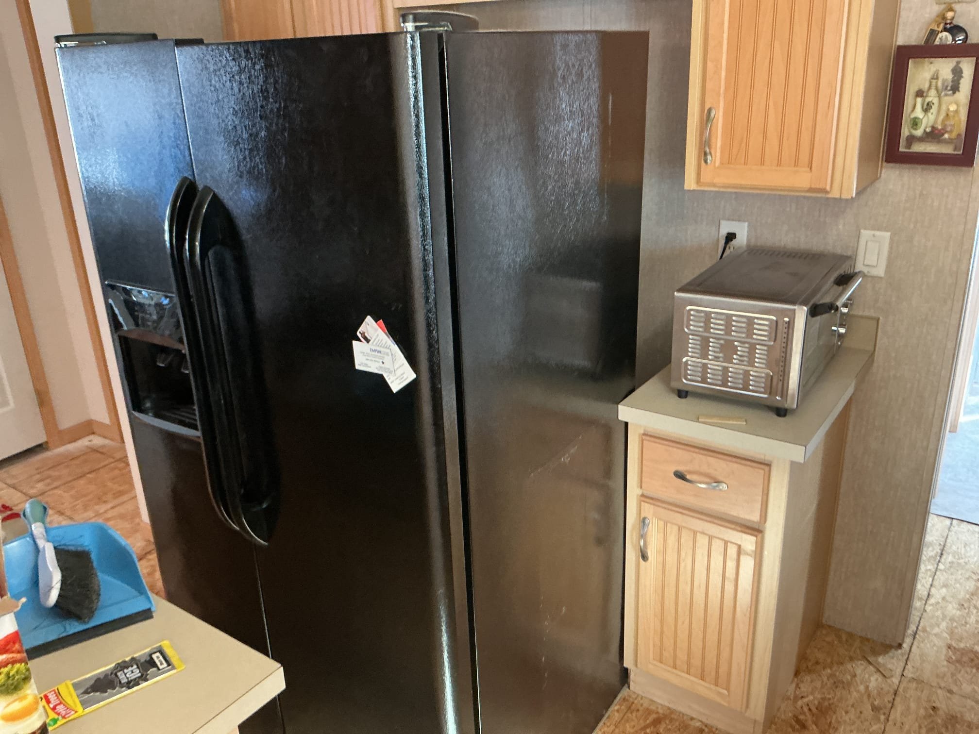 Disconnected and capped of gas line for the stove.
Disconnected water lines for washer.
Disconnected dryer vent for dryer.
Shut of ice maker valve and disconnected the copper tubing.
There are no leaks anywhere at this time.

*We are returning tomorrow for the reconnect of appliances.