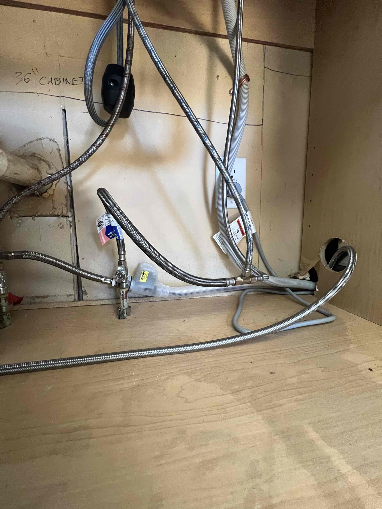 Arrived on site to give estimate to connect clients ice maker line. Upon inspection I noticed client did not have a separate valve for fridge so another valve needed to be added. Client also has a sharkbite valve that I recommend get replaced. Left estimates to connect ice maker line and add 2 new valves. Client does not want to move forward at this time.