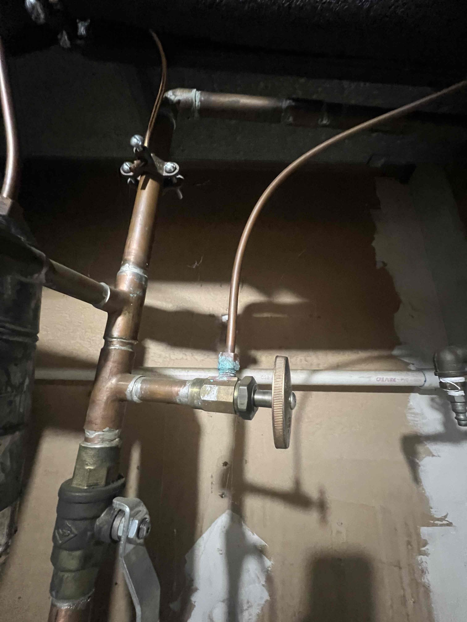 Arrived on site client stated she would like for us to replace her main water shutoff valve with quarter turn ball valve. She also mentioned she is getting a new fridge soon and would like for us to replace her icemaker valve that is located above the water heater. We will returning another day to perform work.