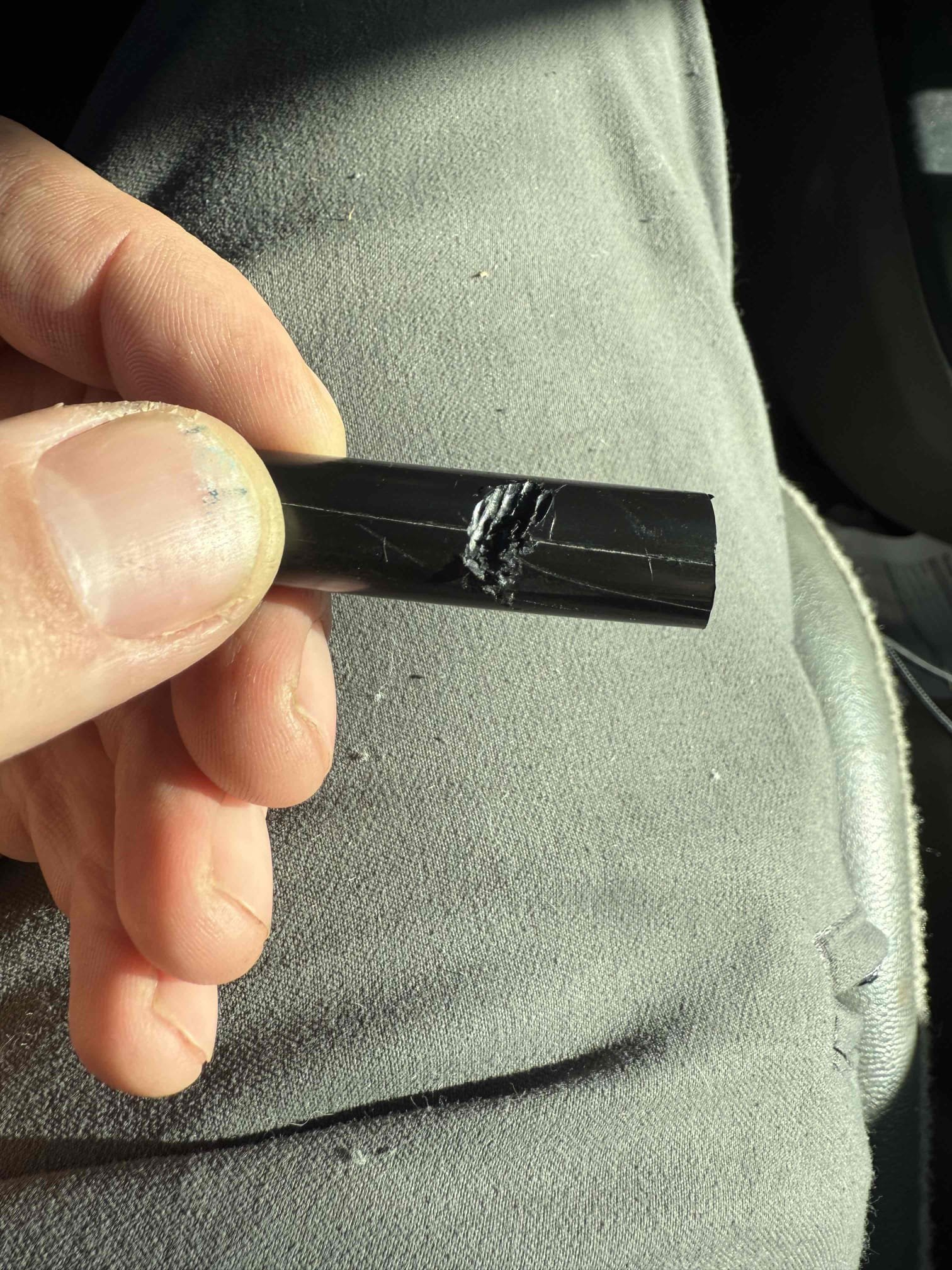 Accessible plastic pipe repair, non stock parts
Arrived to home for leak under kitchen sink. Upon inspection found 2 pinhole leaks from 3/8 polybutylene lines. PB is a discontinued type of piping that is notorious for pinhole leaks. In this case, after cutting out damaged area found to be what appears teeth marks or chew marks from an animal. MyGuy repaired using couplings tested for leaks and there are none at this time. Because PB is known for springing leaks, MyGuy cannot warranty repair nor other leaks that may happen in the future. Cabinets had substantial water damage upon arrival.