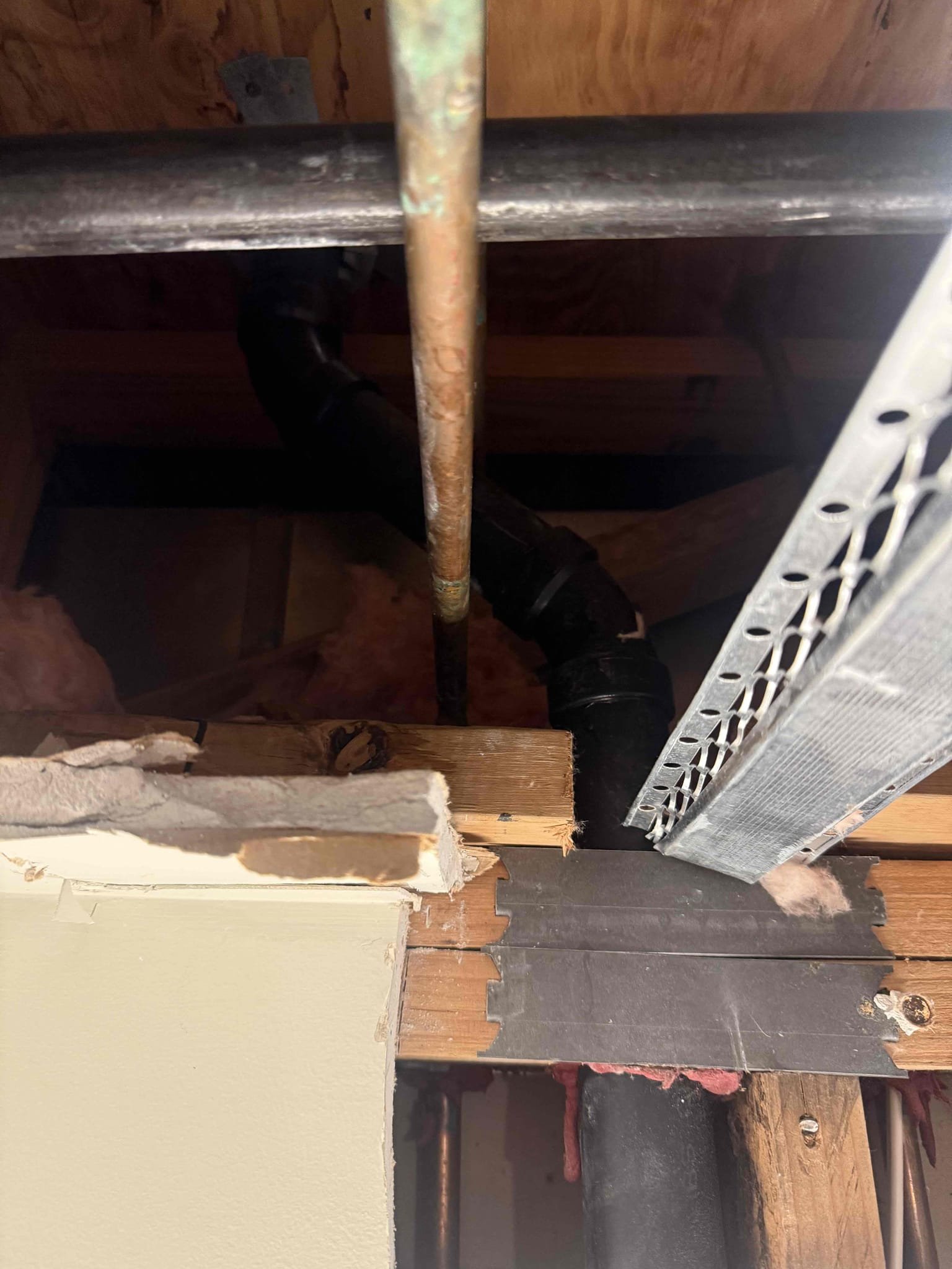 Correcting crossed water lines in a limited access area
Arrived to unit for uncommon issue. Upstairs was vacant and water was off but still had hot water to bathroom sink. Unit downstairs was on. Maintenance opened up multiple spot of Sheetrock so we can further diagnose. Unit downstairs also did not have hot water to lav faucet when water heater upstairs was off. This told me there was a cross in the line somewhere. Came to find out that 2 tees off if the main branch were swapped . MyGuy diagnosed and corrected issue by cutting out tees and re connecting to correct lines. Turned water back on to both units and did multiple tests. Unit water lines are now separated and each unit has its own hot water lines. There are no leaks at this time. MyGuy is not responsible for Sheetrock that was removed.