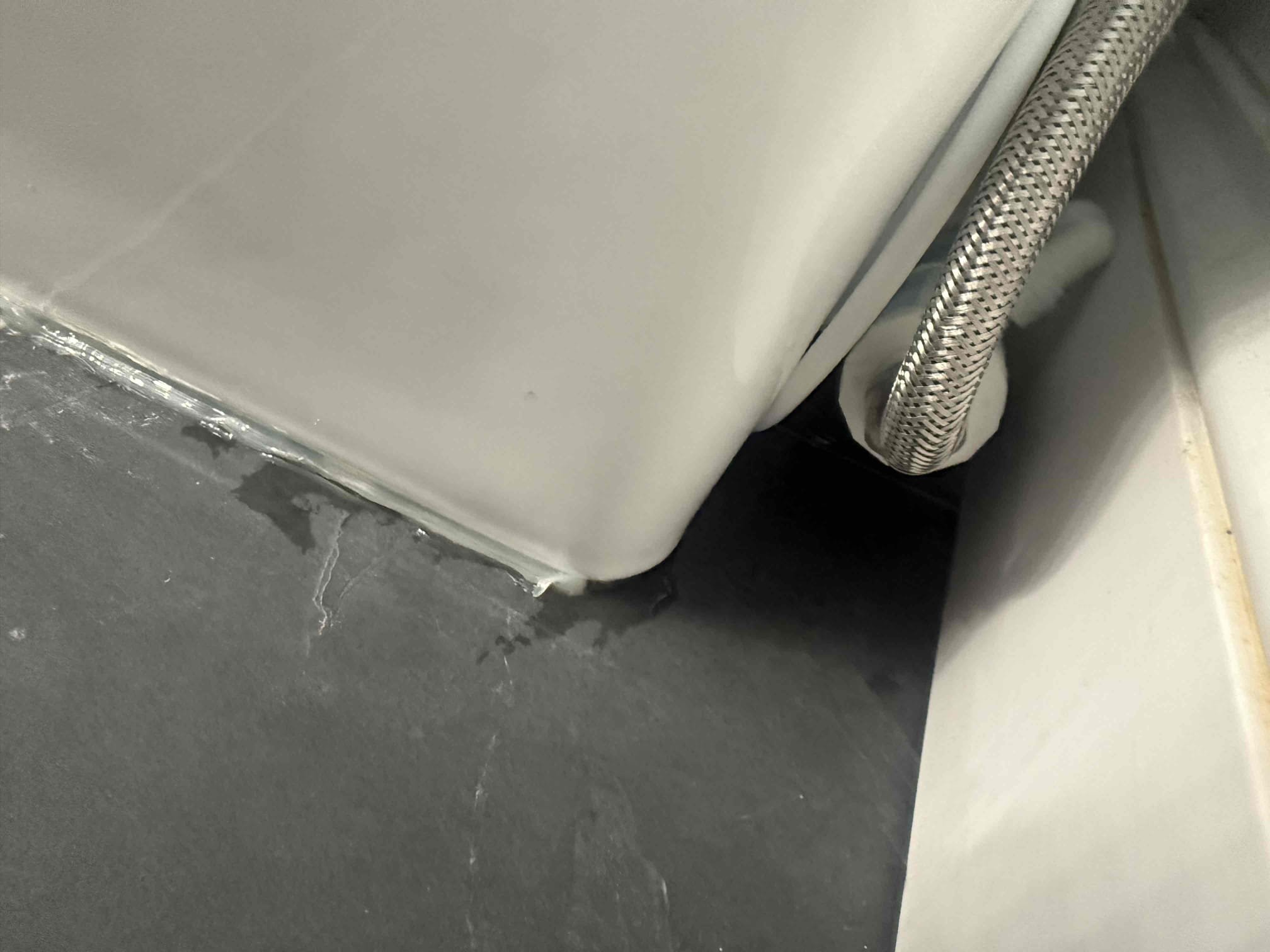 Arrived to home for leaking toilet. Upon inspection found electric toilet seems to be leaking from the base when flushed. Toilet is skirted and no brand markings on it. Gave option to pull and reset skirted toilet as well as option to replace toilet with traditional toilet. Collected 59 and will credit if called back.